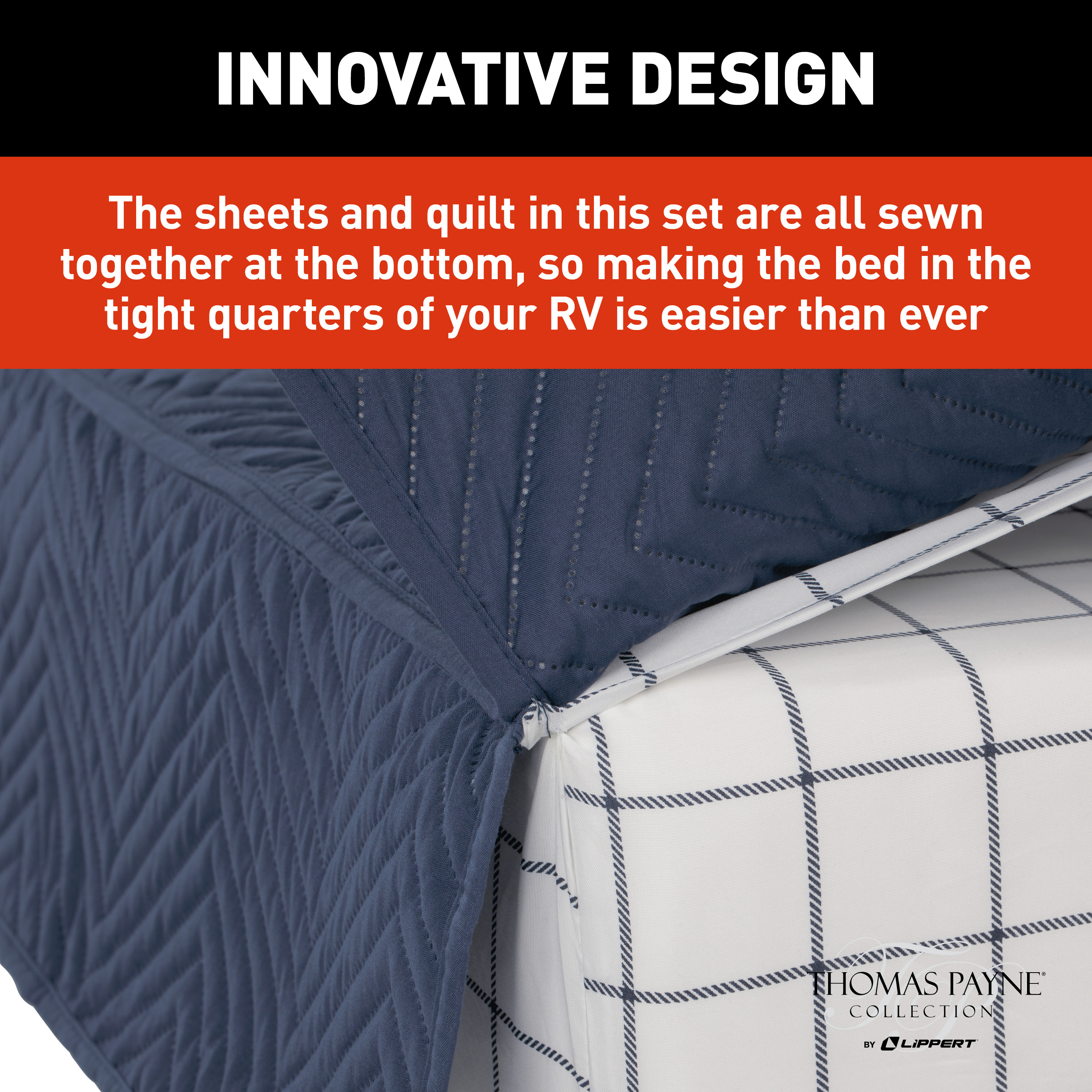 Thomas Payne Easy Zzzs RV Bedding Set - King, Navy #2022107827 thumbnail 5