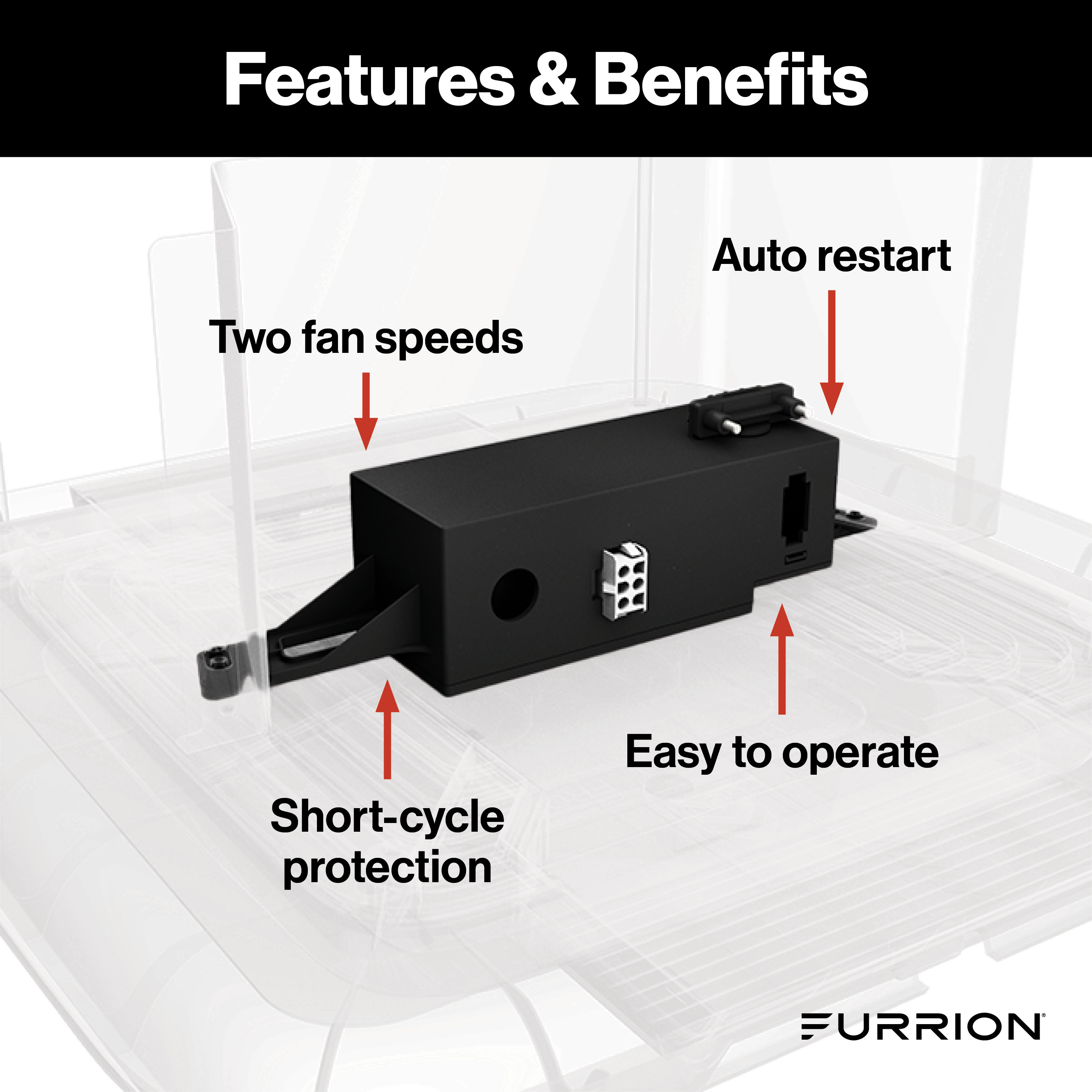 Furrion Enhanced Standard Single Zone Controller for Chill Air Conditioner System with 2-Fan Speed #FACC10ESSA-BL thumbnail 1