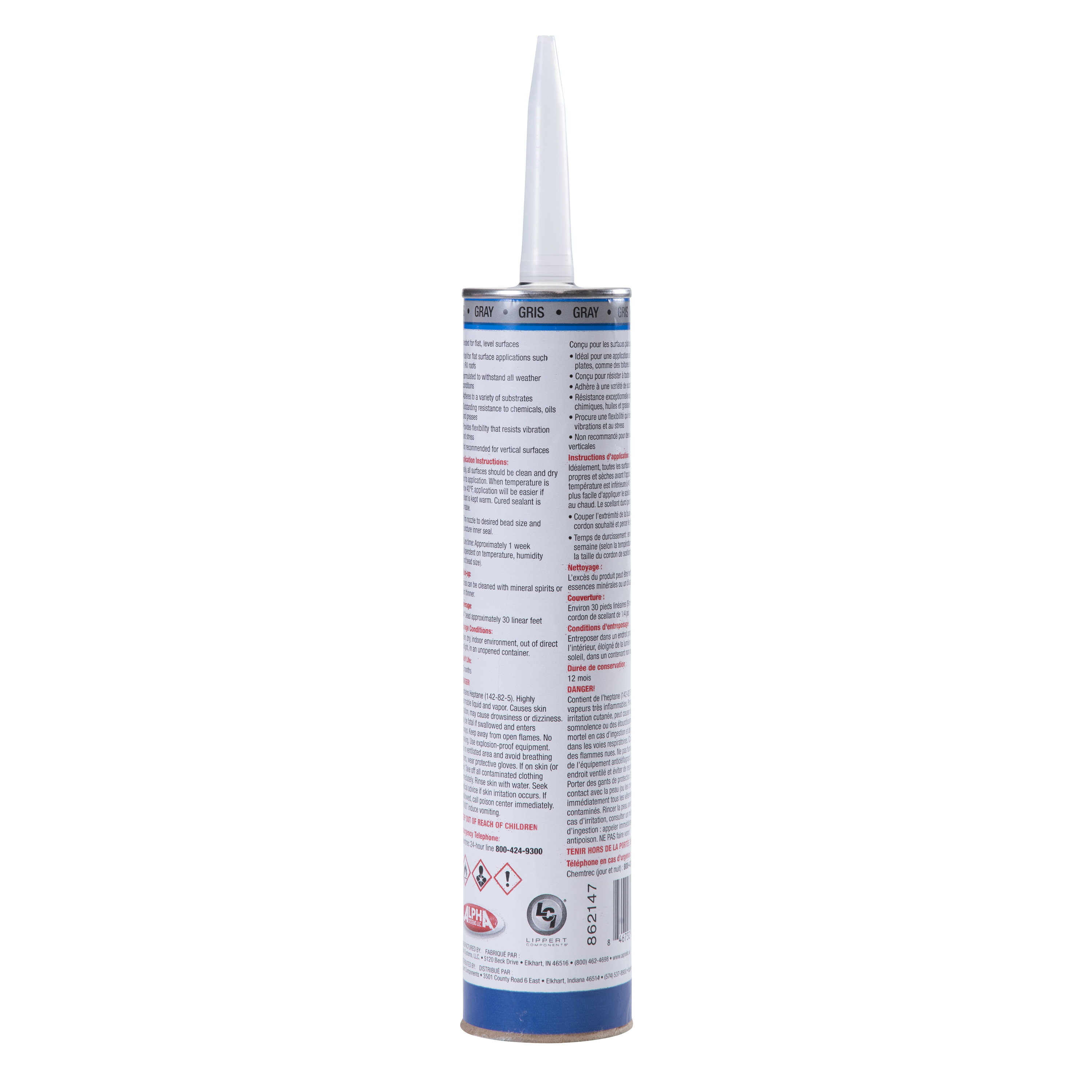 Alpha Systems 1021 Low VOC Self-Leveling Lap Sealant, Gray (10.3 Oz. Tube) thumbnail 1
