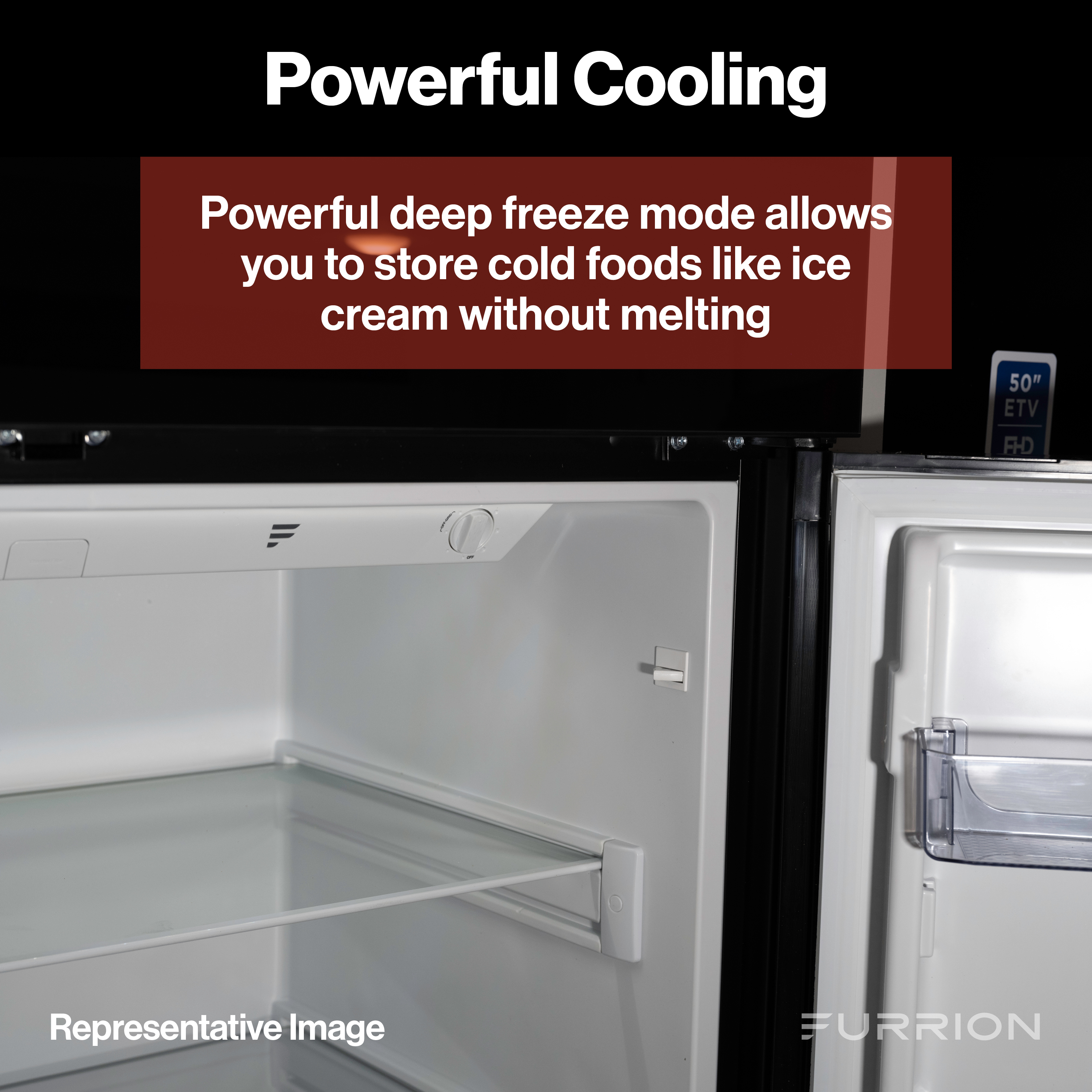Furrion Arctic 12V RV Refrigerator - 8 cu. ft, Left Hinge, Black, No Panels #FCR08DCGTA-BR thumbnail 2