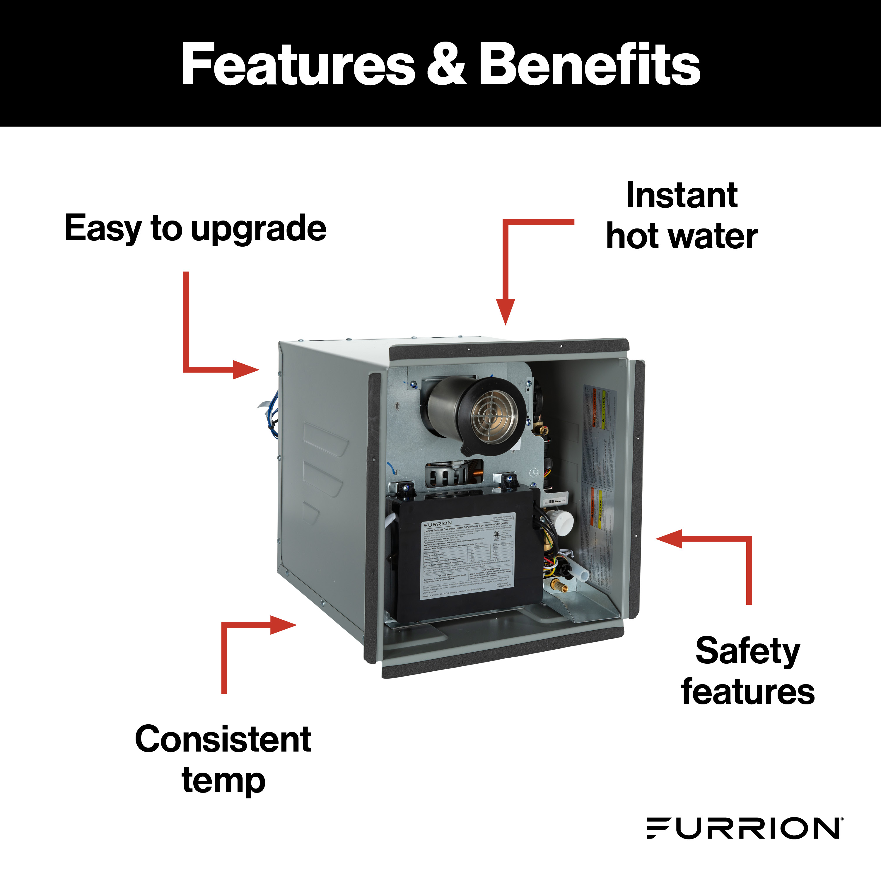 Furrion Tankless Gas Water Heater with Antifreeze Protection - 2.4GPM, White #FWH09AFA-AM thumbnail 2