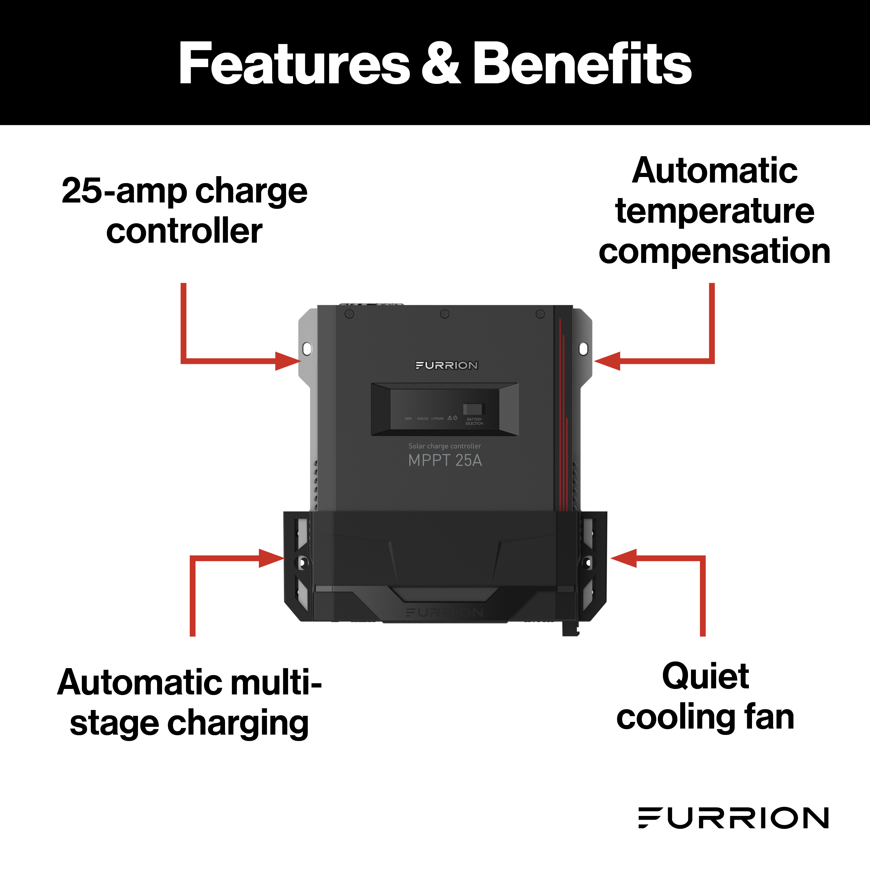 Furrion 25A Wall-Mount MPPT RV Solar Charge Controller #FSCC30PSW-BL thumbnail 3