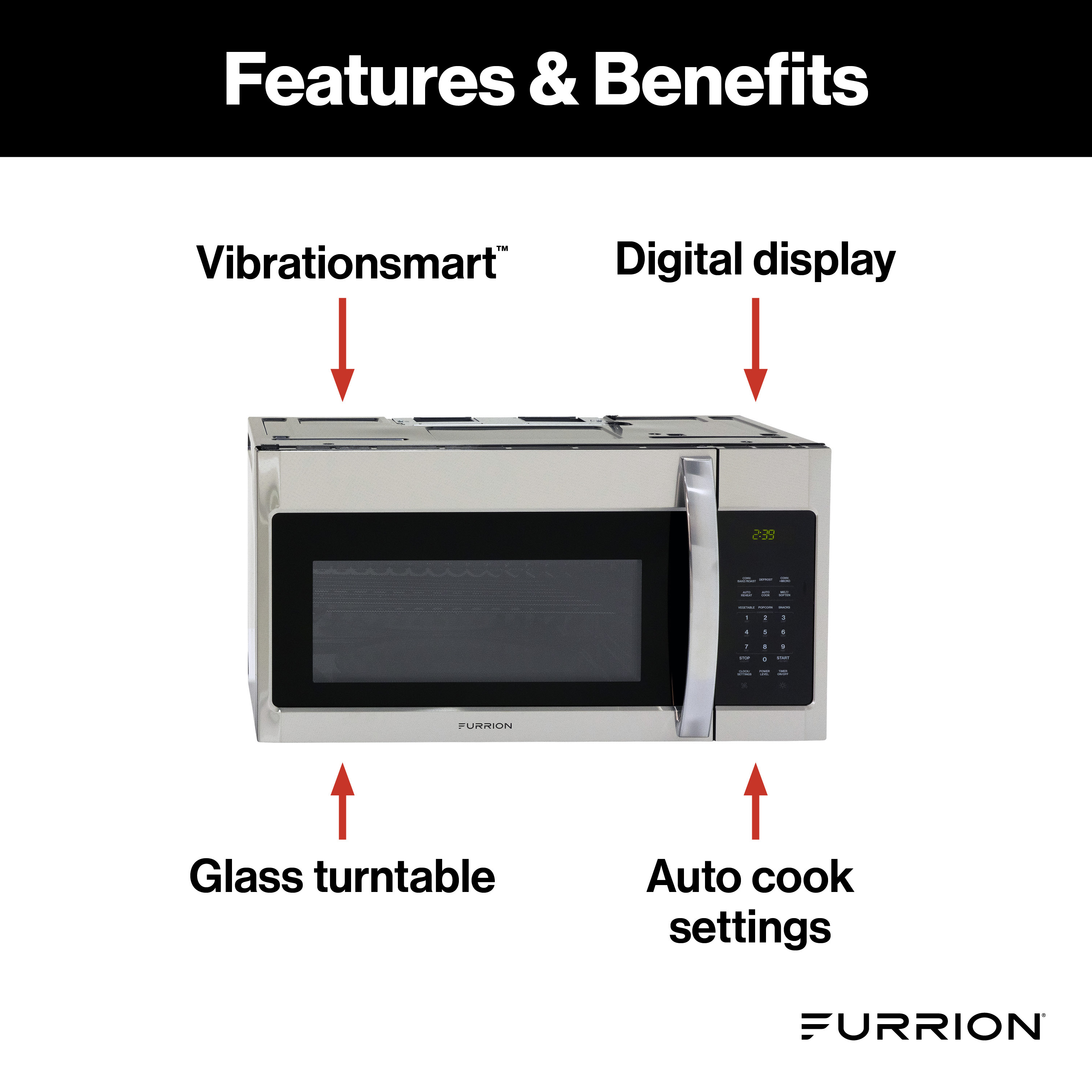 Furrion Over-The-Range Convection RV Microwave Oven - 1.5 cu. ft., Stainless Steel #FMCM15A-SS thumbnail 2