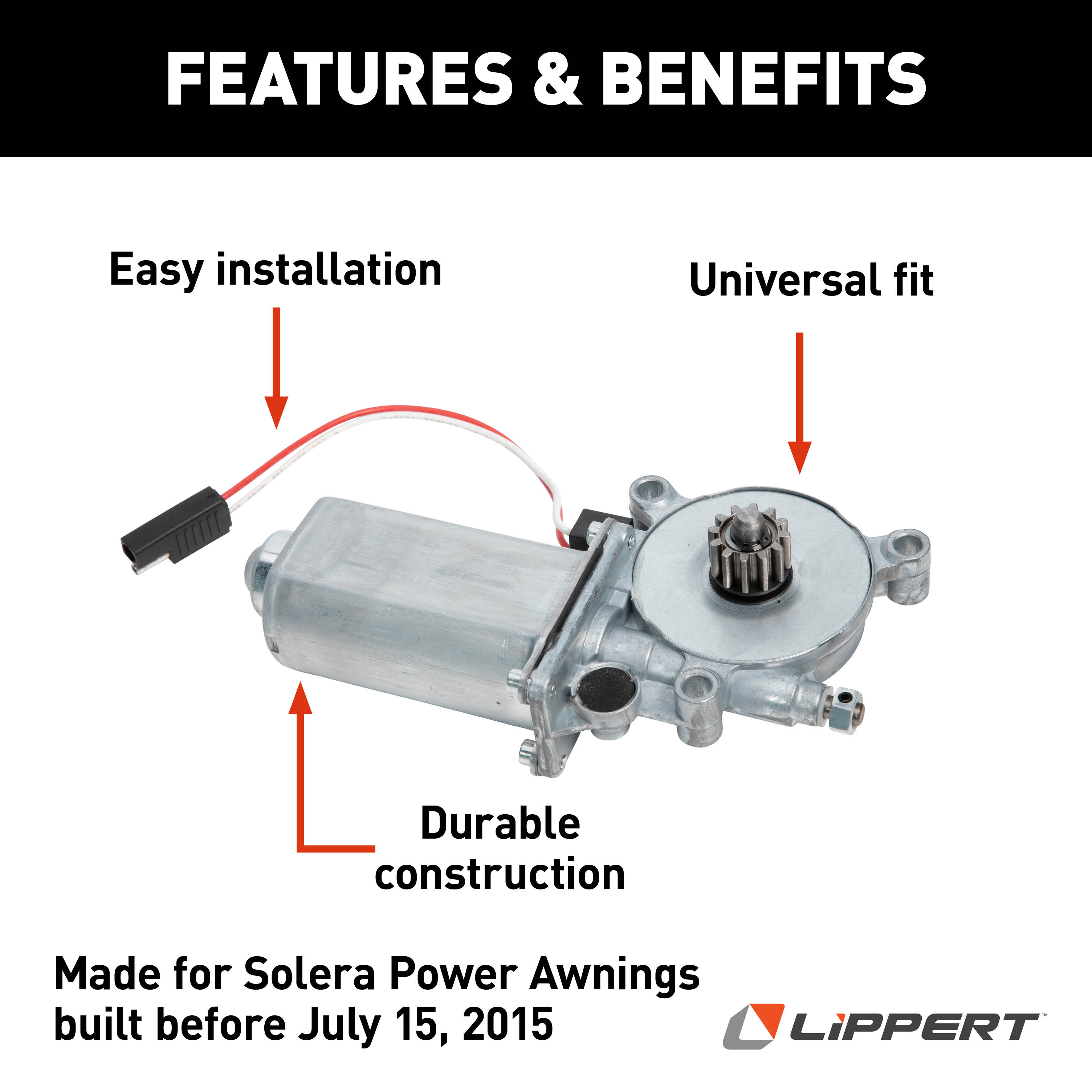 Solera Replacement Motor with Single 2-Way Connector for Solera Power Awnings #373566 thumbnail 2