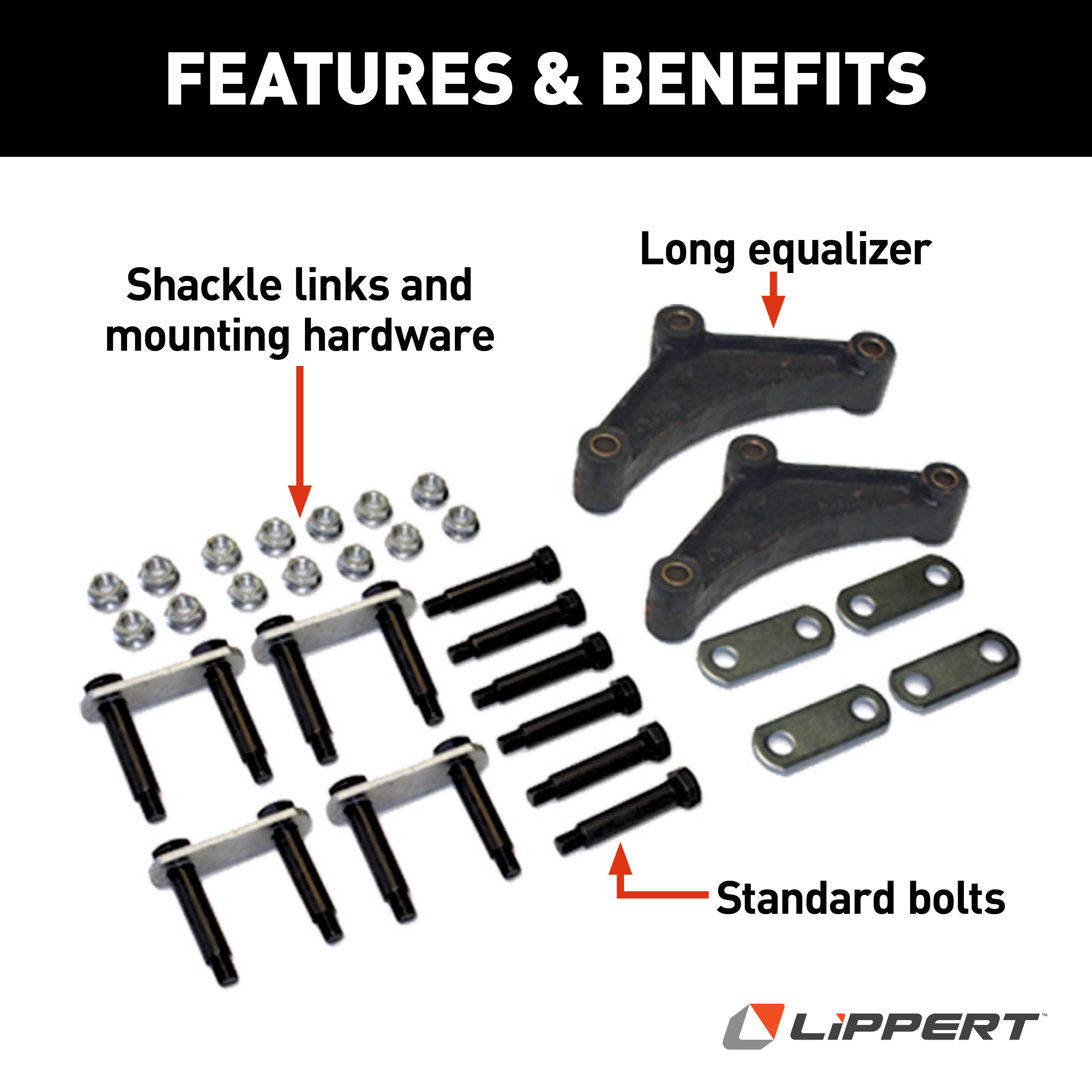 Lippert Tandem Axle AP Kit with Long Equalizer and Standard Bolts 121099LRV thumbnail 1