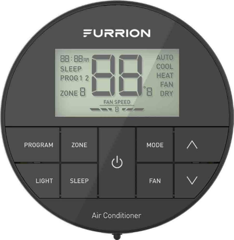 Furrion Chill Multi-Zone Wall Thermostat - Black, 3 Fan Speeds #FACW12ESZA-BL thumbnail 0