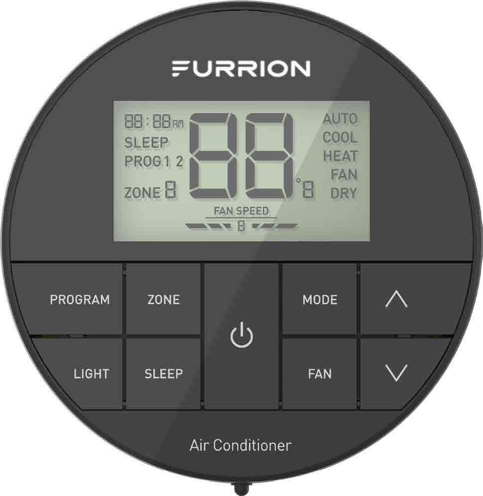 Furrion Chill Multi-Zone Wall Thermostat - Black, 3 Fan Speeds #FACW12ESZA-BL thumbnail 0