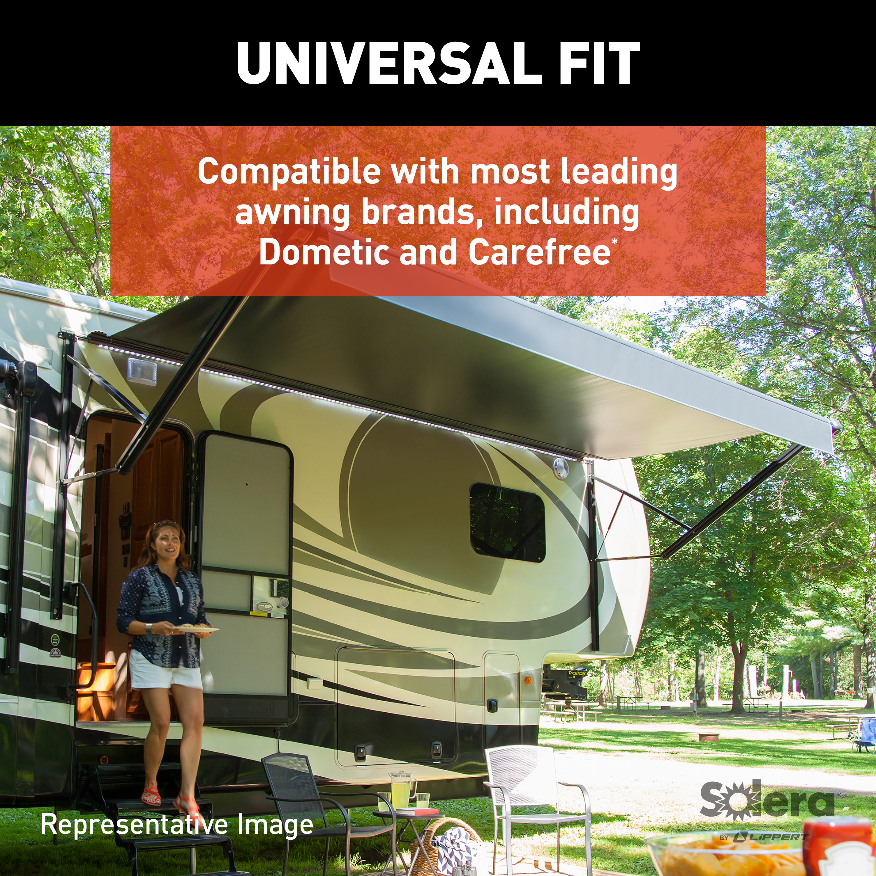 Solera 4000 Series Universal RV Awning Arms & Hardware Kit - 69" Black #434729 thumbnail 5