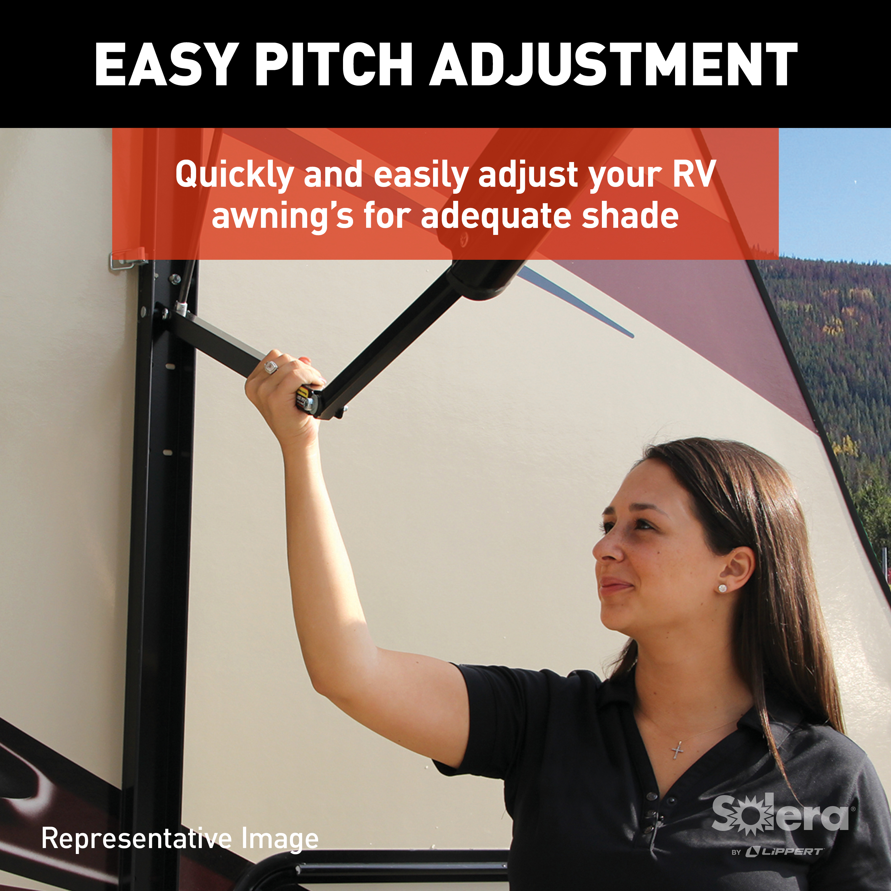 Solera 4000 Series Universal RV Awning Arms & Hardware Kit - 69" Black #434729 thumbnail 6