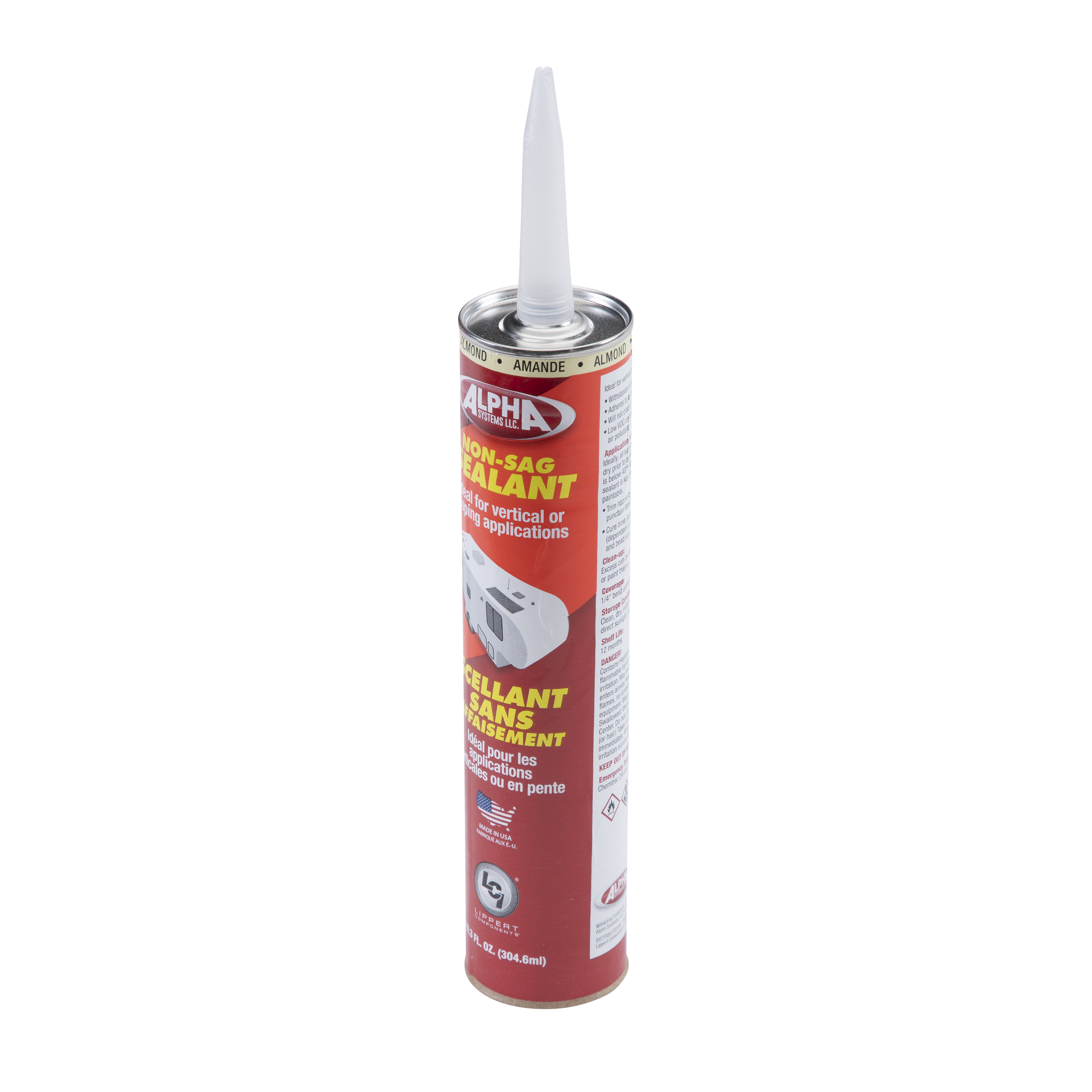 Alpha Systems 1010 Low VOC Non-Sag Sealant, Almond (10.3 Oz. Tube) thumbnail 2
