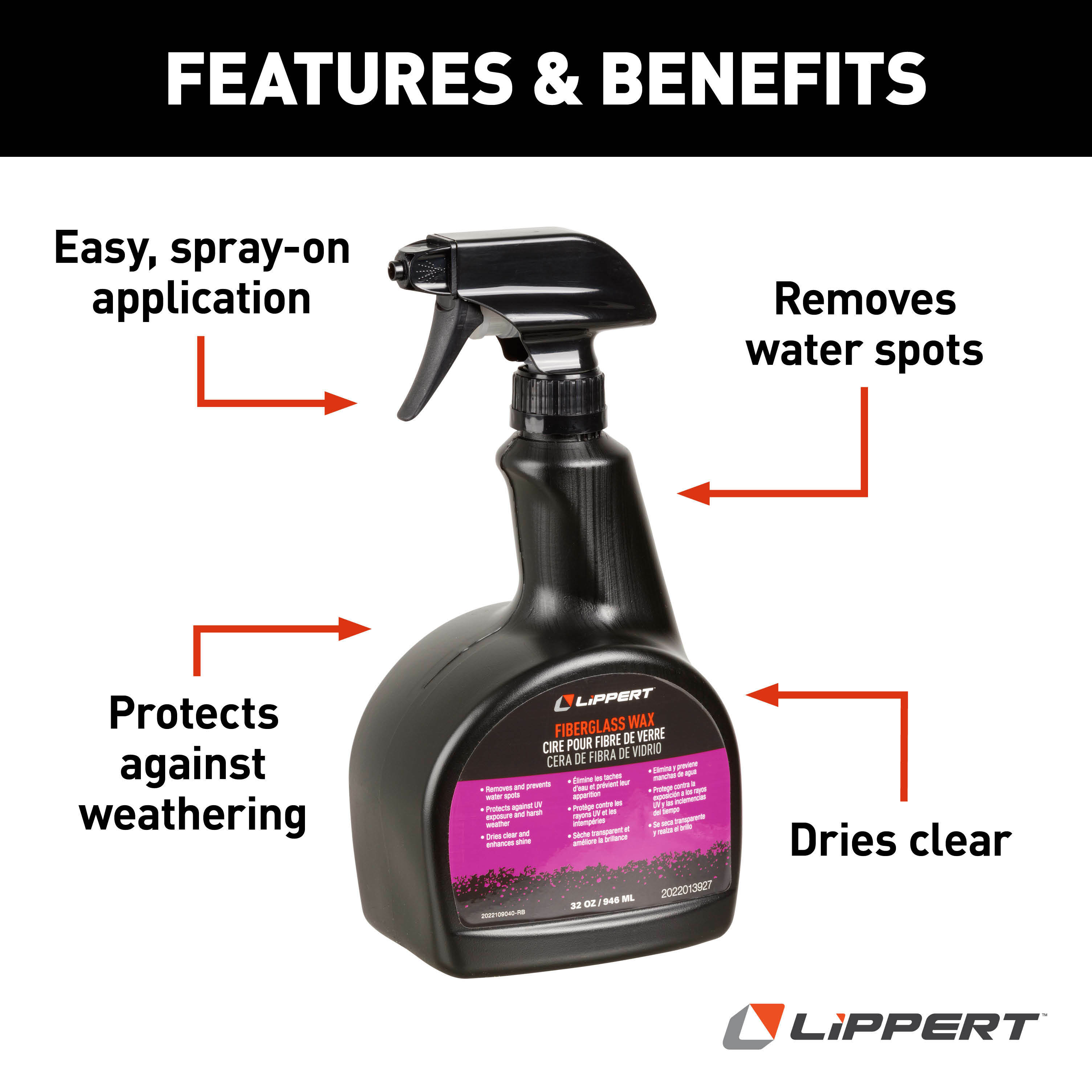 Lippert Fiberglass Boat Wax - 32 oz., 12-Pack thumbnail 3