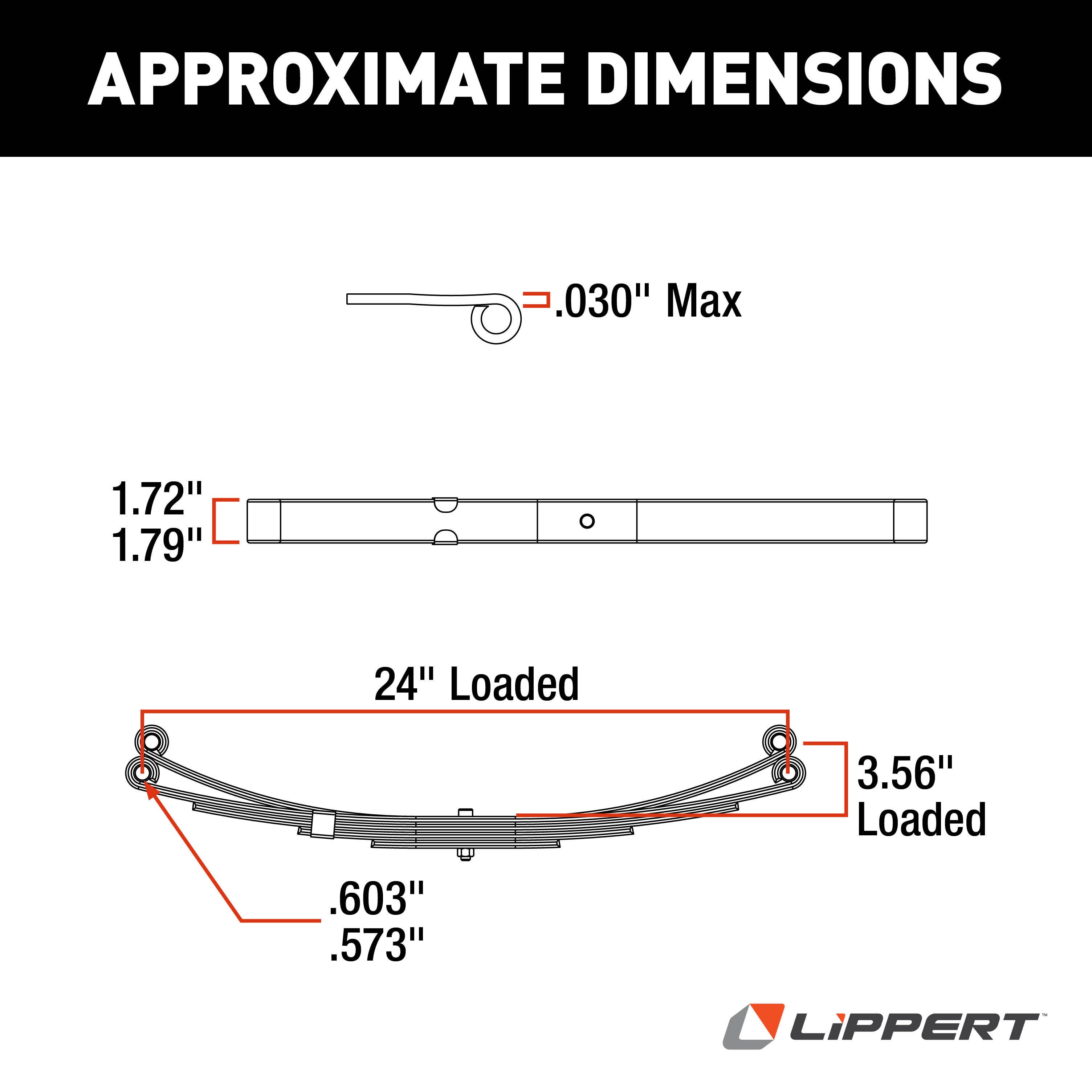 Lippert Replacement Double-Eye Trailer Leaf Spring - 24", 2,000-lb. Weight Capacity 125799 thumbnail 3