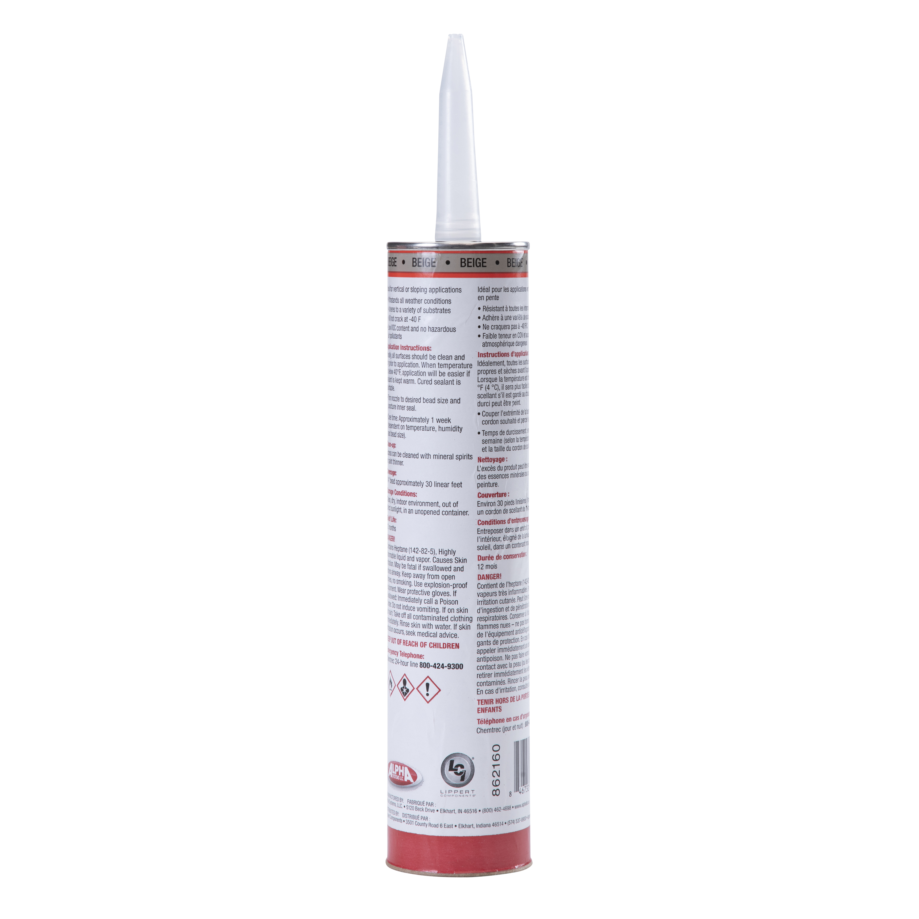 Alpha Systems 1010 Low VOC Non-Sag Sealant, Beige (10.3 Oz. Tube) thumbnail 1