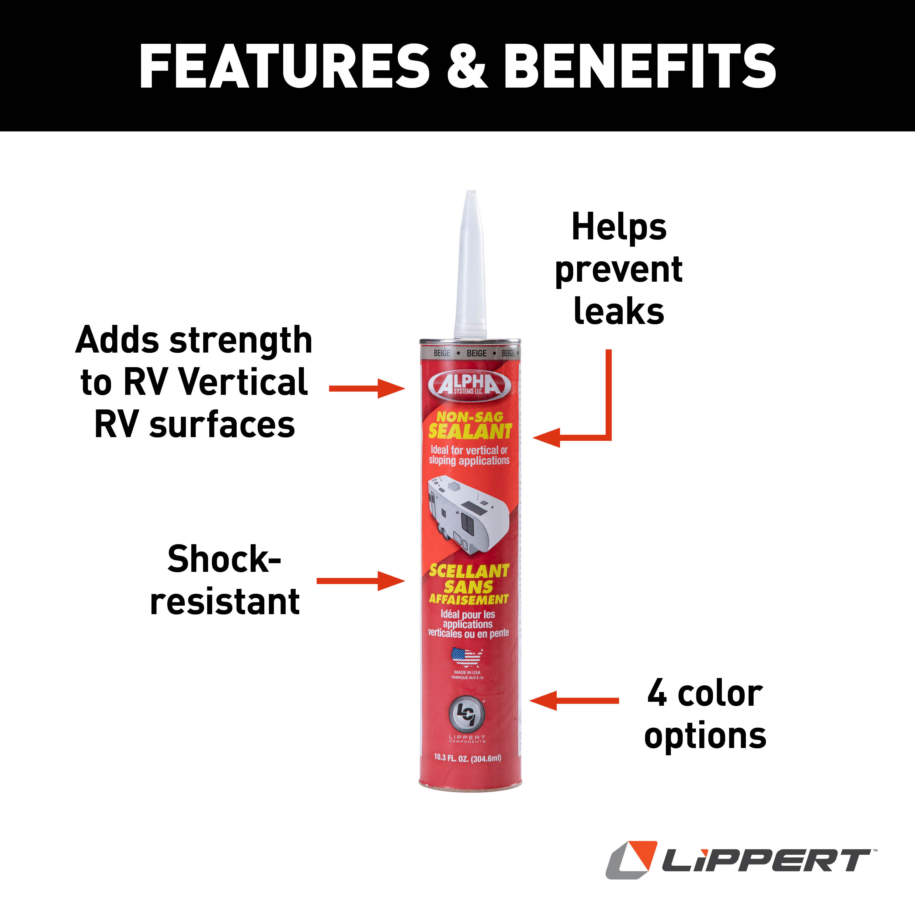 Alpha Systems 1010 Low VOC Non-Sag Sealant, Beige (10.3 Oz. Tube) thumbnail 3