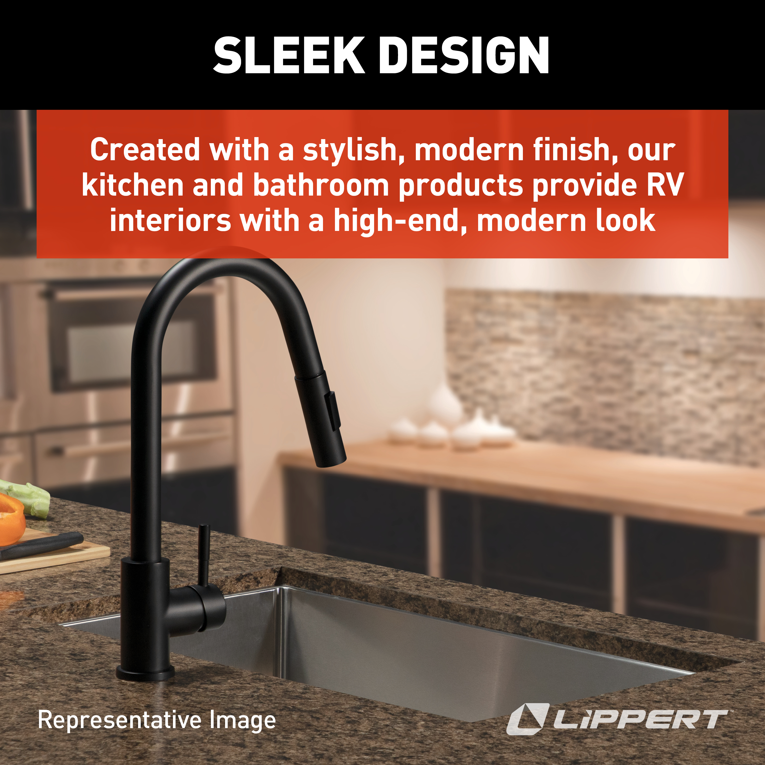 Lippert Flow Max Bullet Pull-Down Kitchen Faucet - Black Matte thumbnail 3