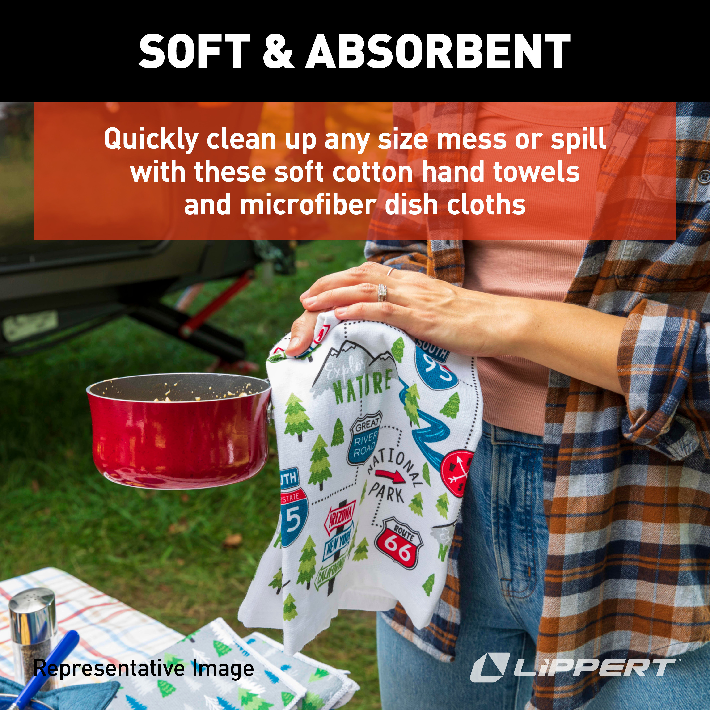 Lippert Road Sign Kitchen Towel & Potholder Set - 6 Pieces thumbnail 4