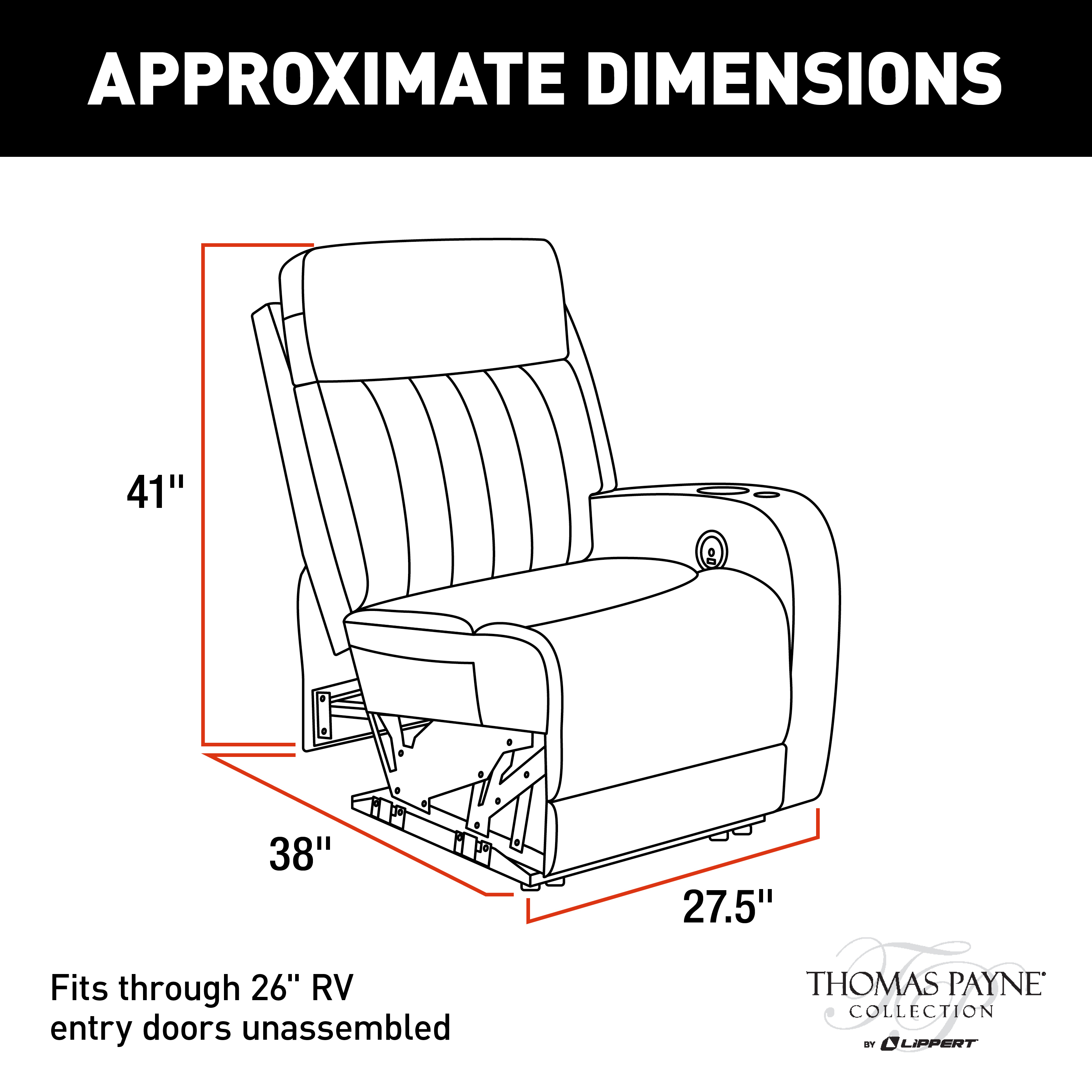Thomas Payne Seismic Series RV Theater Seating Recliner - Left Arm, Millbrae #2020129321 thumbnail 1