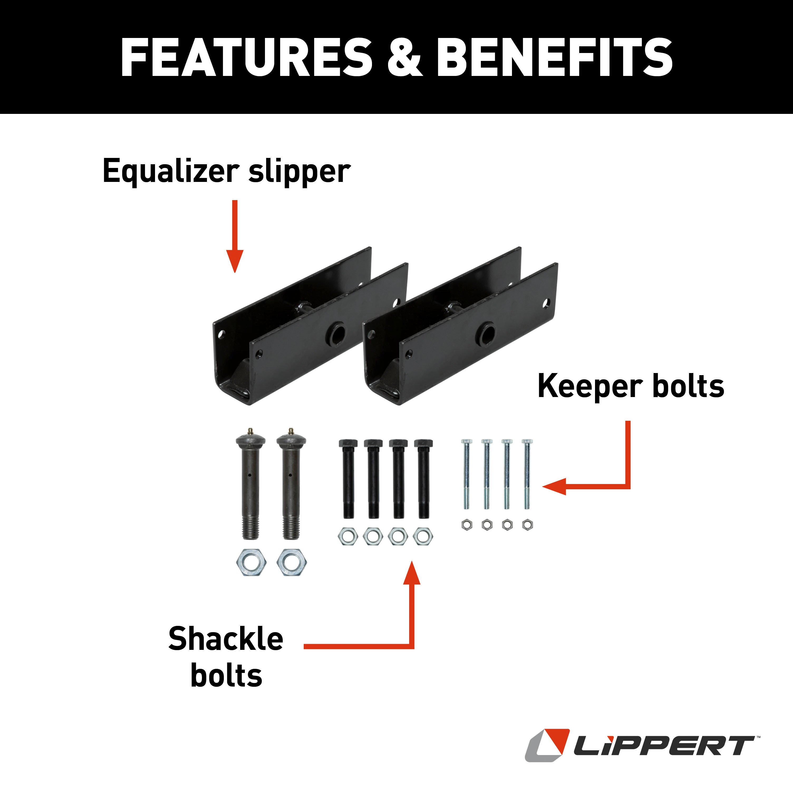 Lippert Trailer Axle Attaching Parts for 7,000-8,000-lb.Slipper Tandem Axles 128877 thumbnail 1