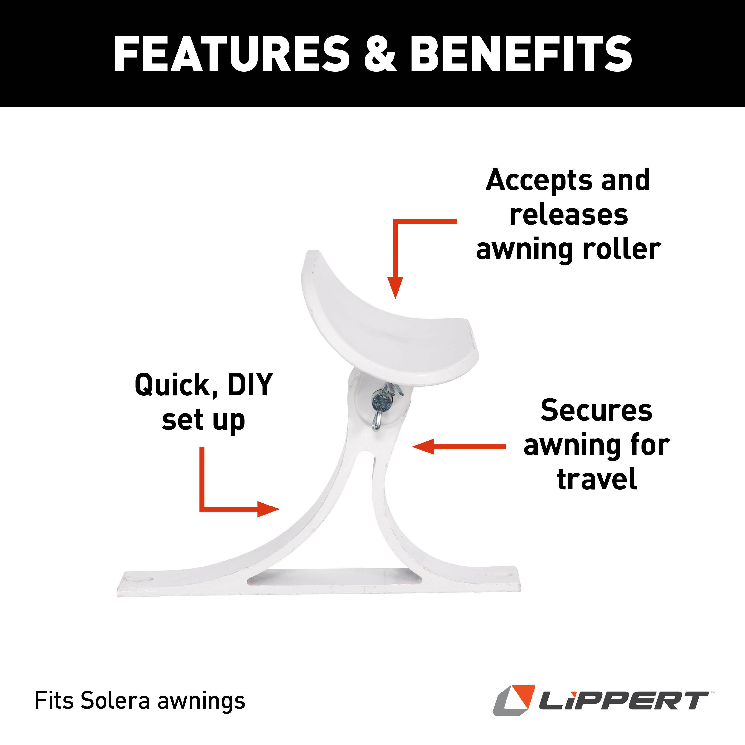 Solera Awning Roller Cradle Support - White #289373 thumbnail 1