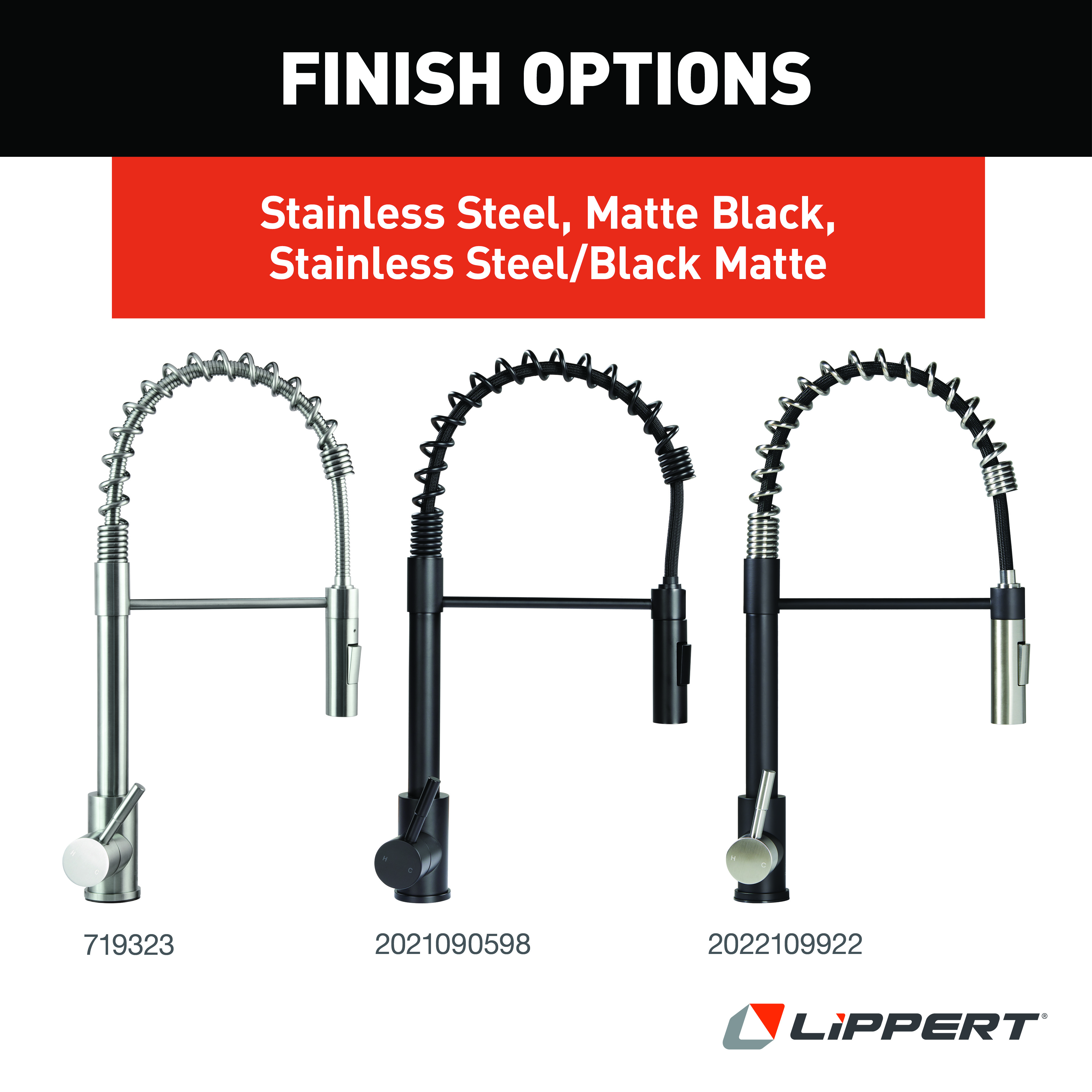 Lippert Flow Max Coiled Kitchen Faucet - Black/Stainless Steel #2022109922 thumbnail 7