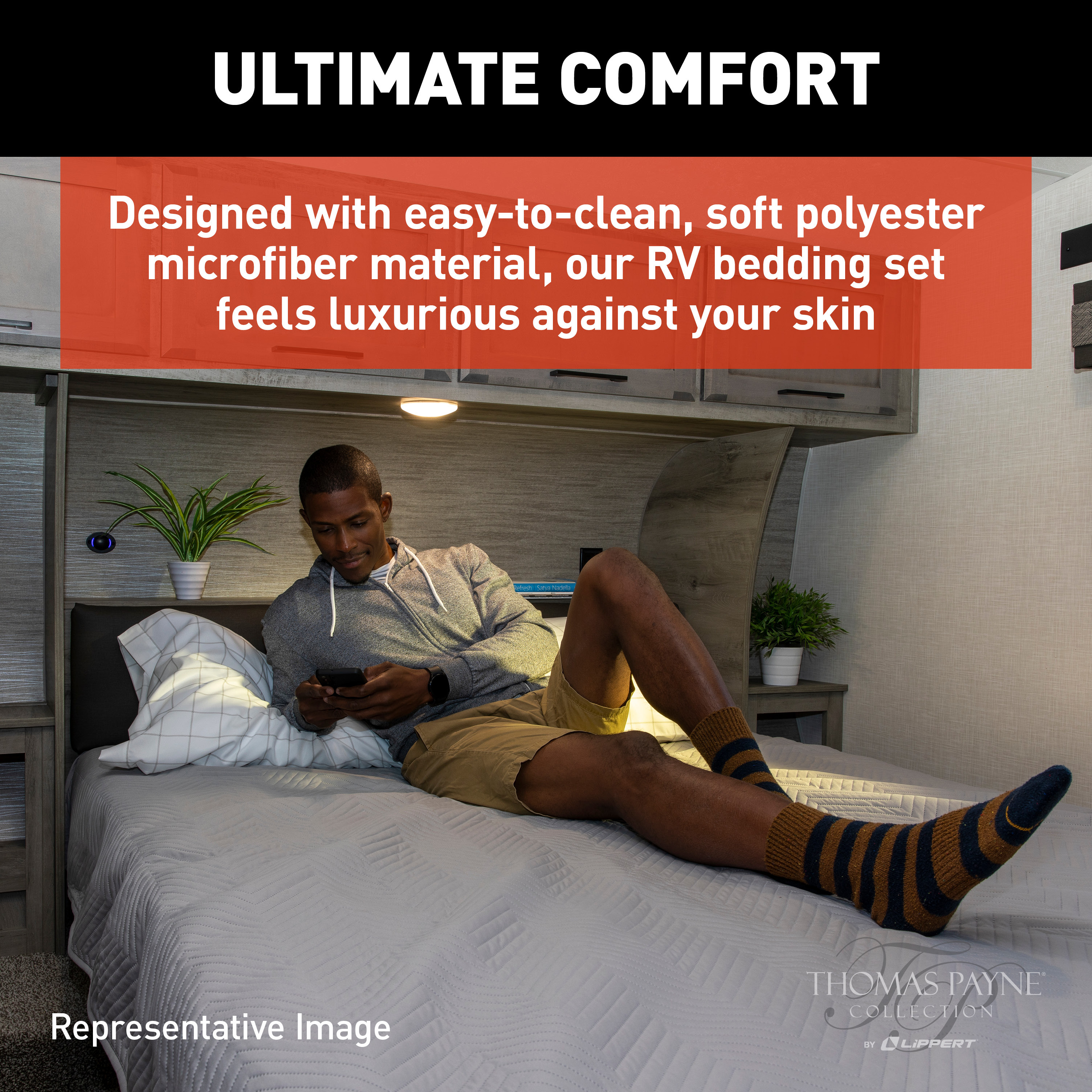 Thomas Payne Easy Zzzs RV Bedding Set - Short Queen, Grey #2022107819 thumbnail 4