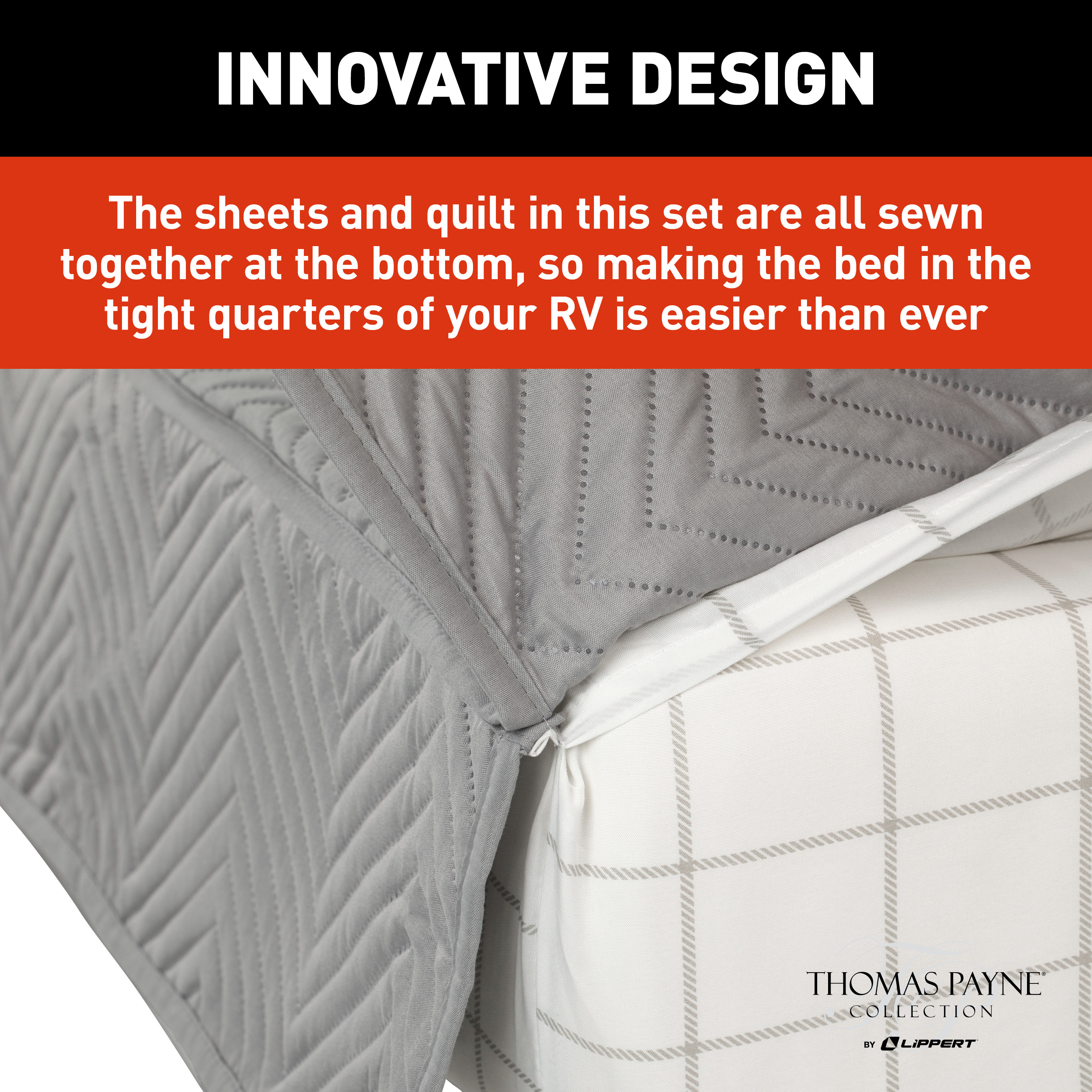 Thomas Payne Easy Zzzs RV Bedding Set - Short Queen, Grey #2022107819 thumbnail 5