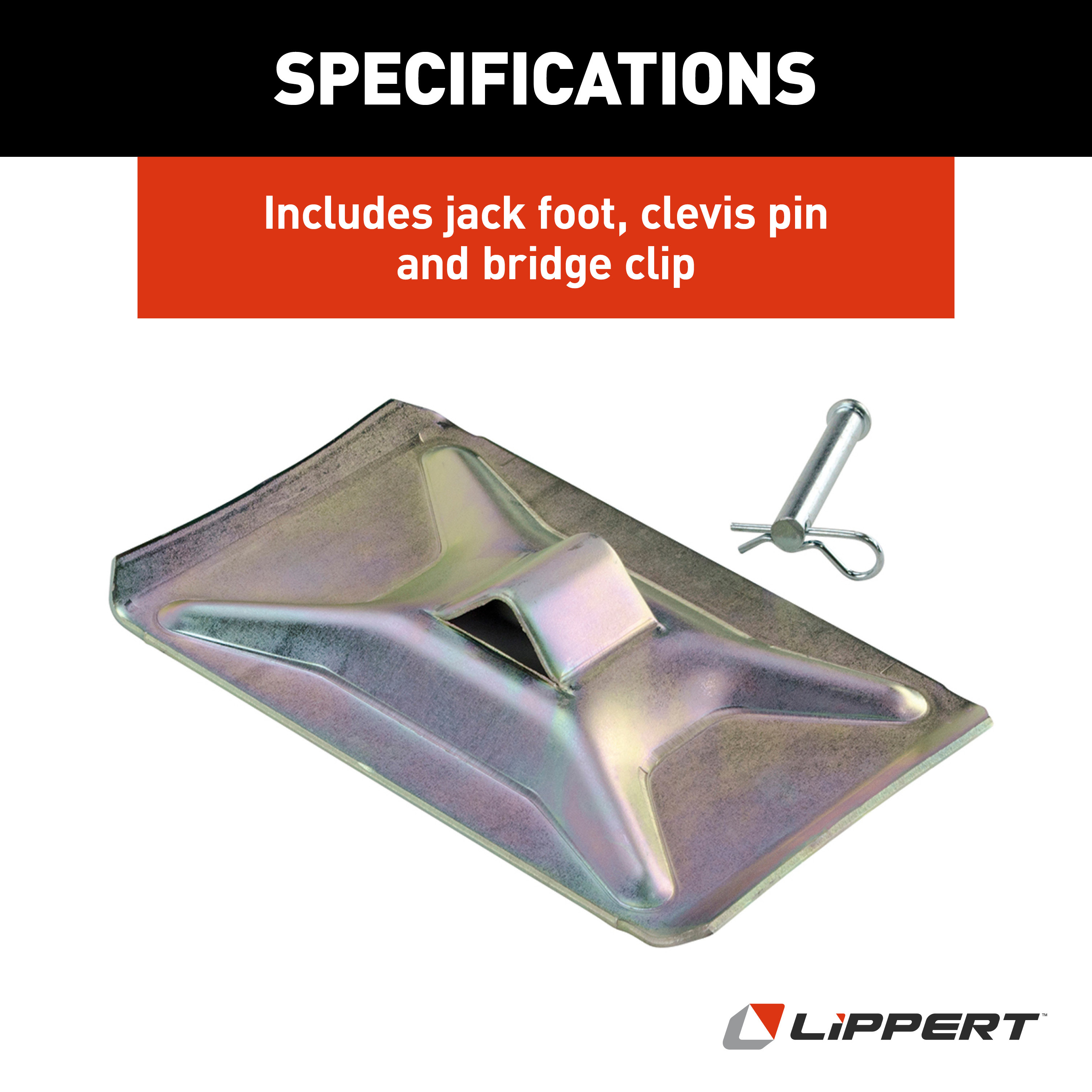 Lippert Replacement Standard 5th Wheel Landing Gear Foot Pad - 5" x 8" #119225 thumbnail 5