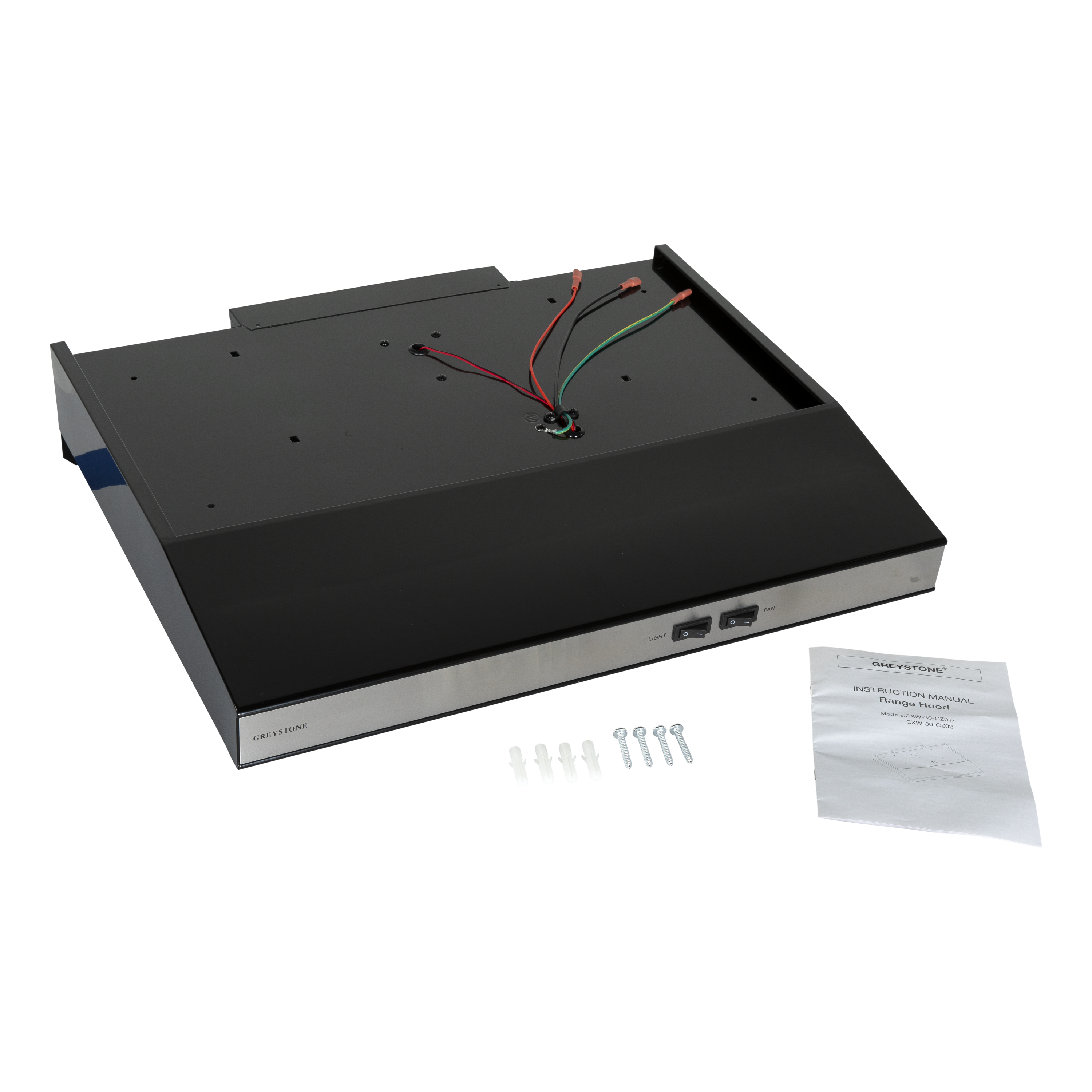 Greystone 22 Inch 12 Volt Black with Stainless Steel Front Range Hood #CXW-30-CZ02 thumbnail 0