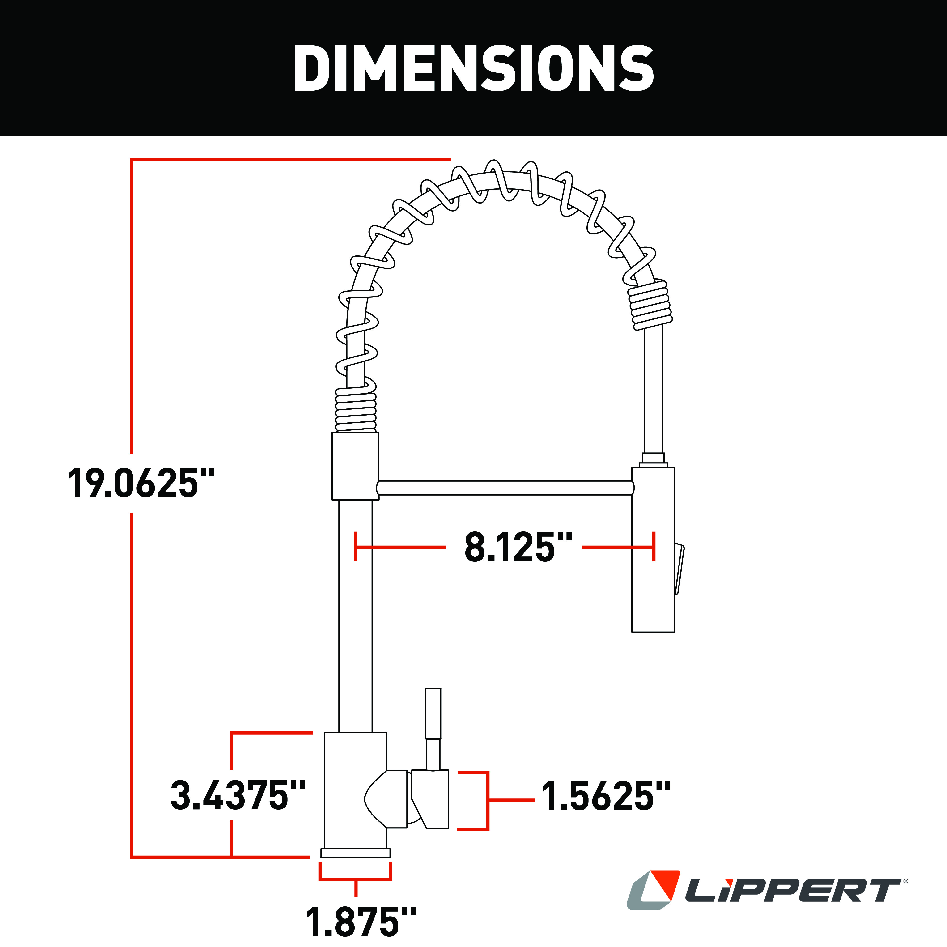 Lippert Flow Max Coiled Kitchen Faucet - Stainless Steel #719323 thumbnail 1