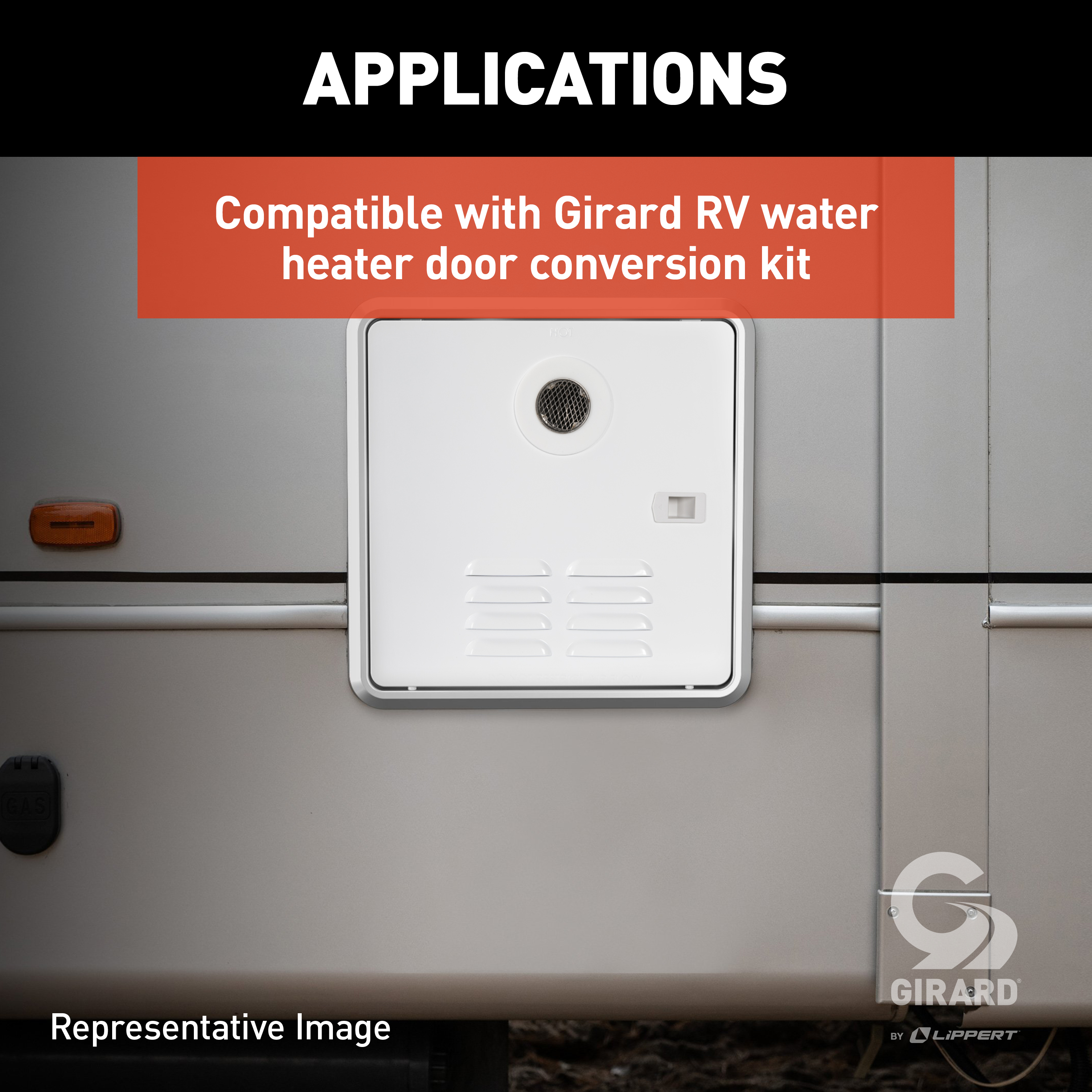 Girard RV Water Heater Door Trim Ring -White thumbnail 3