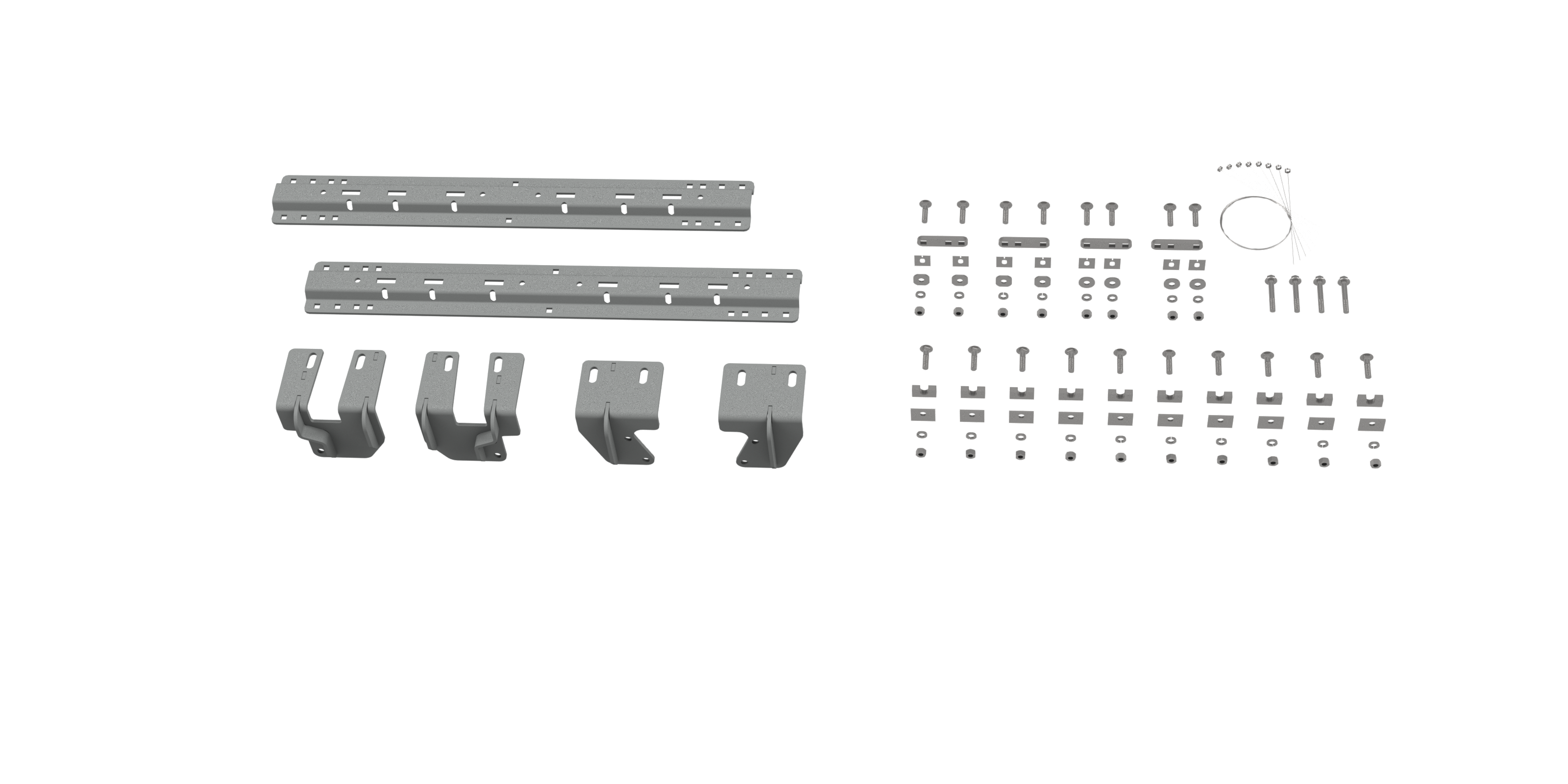 2020-2023 Chevrolet/GMC 2500 & 3500 - Excludes with CarbonPro Bed B&W Custom Installation Kit For Universal Mounting Rails For Some GM Trucks RVK2505 thumbnail 0