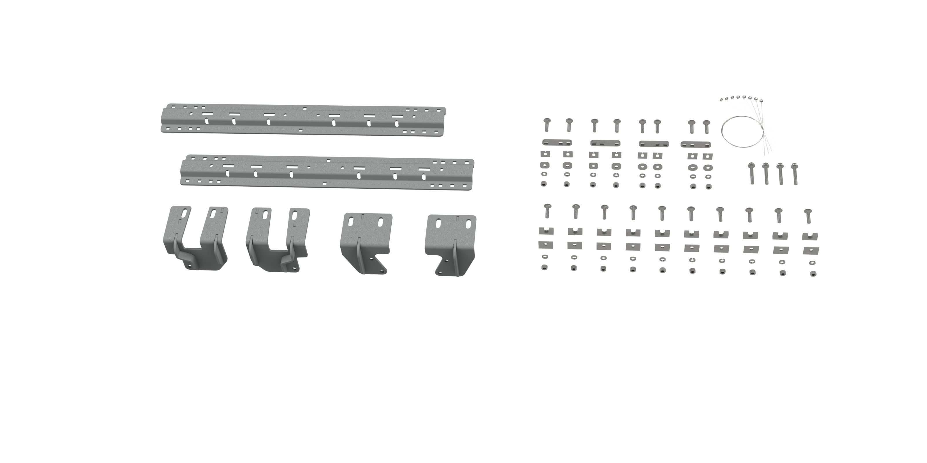 2020-2023 Chevrolet/GMC 2500 & 3500 - Excludes with CarbonPro Bed B&W Custom Installation Kit For Universal Mounting Rails For Some GM Trucks RVK2505 thumbnail 0