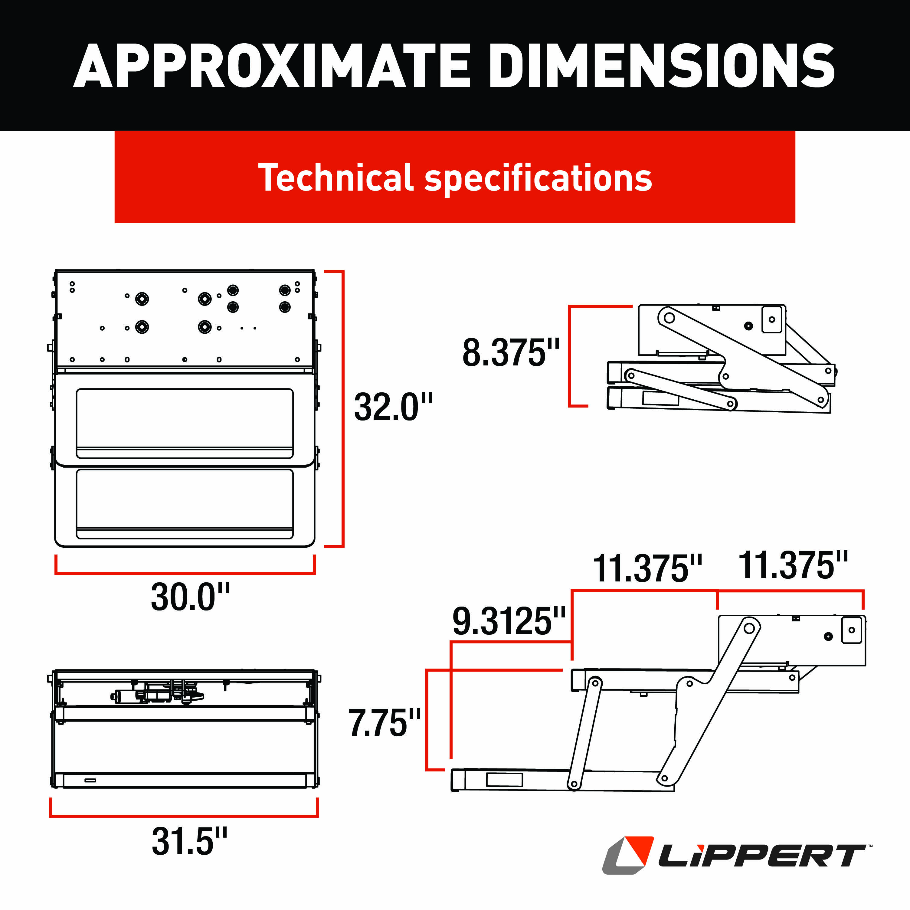 LIPPERT 34 Series Step Assembly with Logic Control Unit and Power Switch Kit thumbnail 1