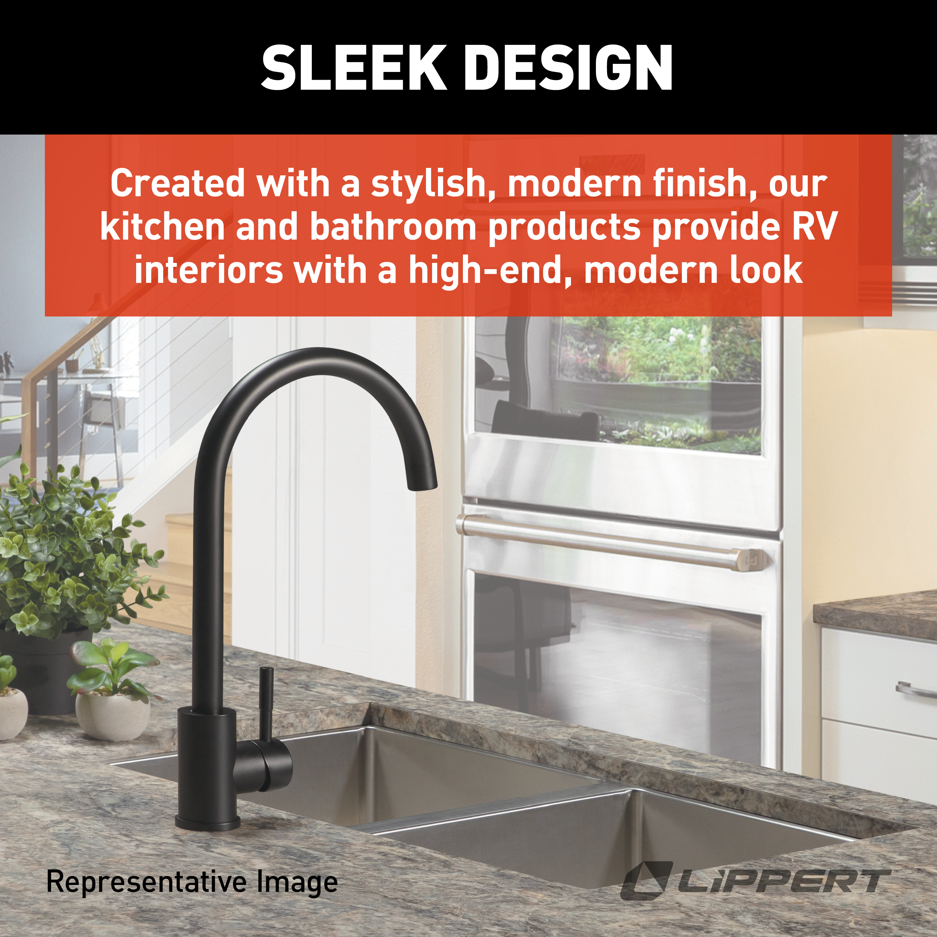 Lippert Flow Max Curved Gooseneck Faucet - Black Matte thumbnail 3