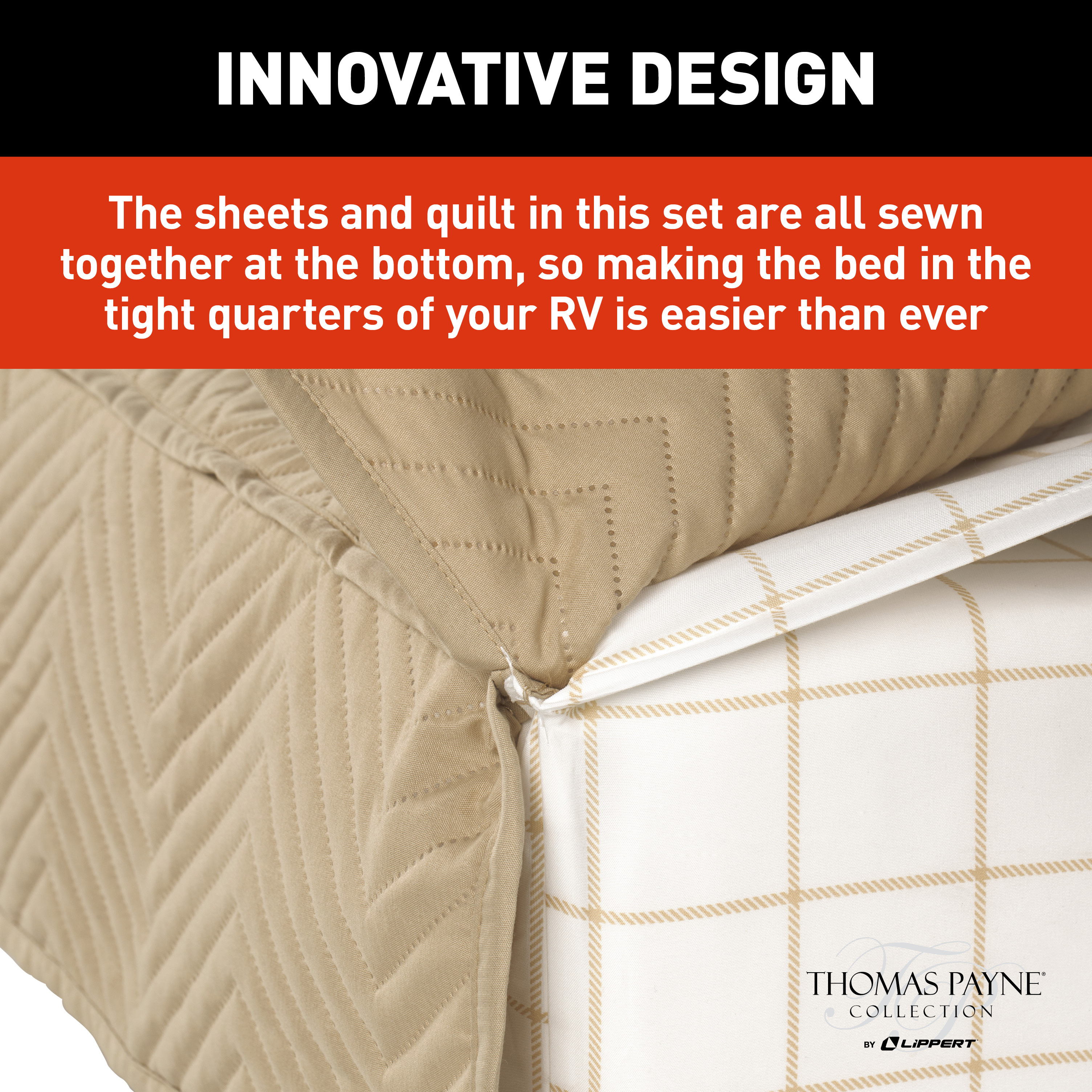 Thomas Payne Easy Zzzs RV Bedding Set - Short Queen, Tan #2022107829 thumbnail 5