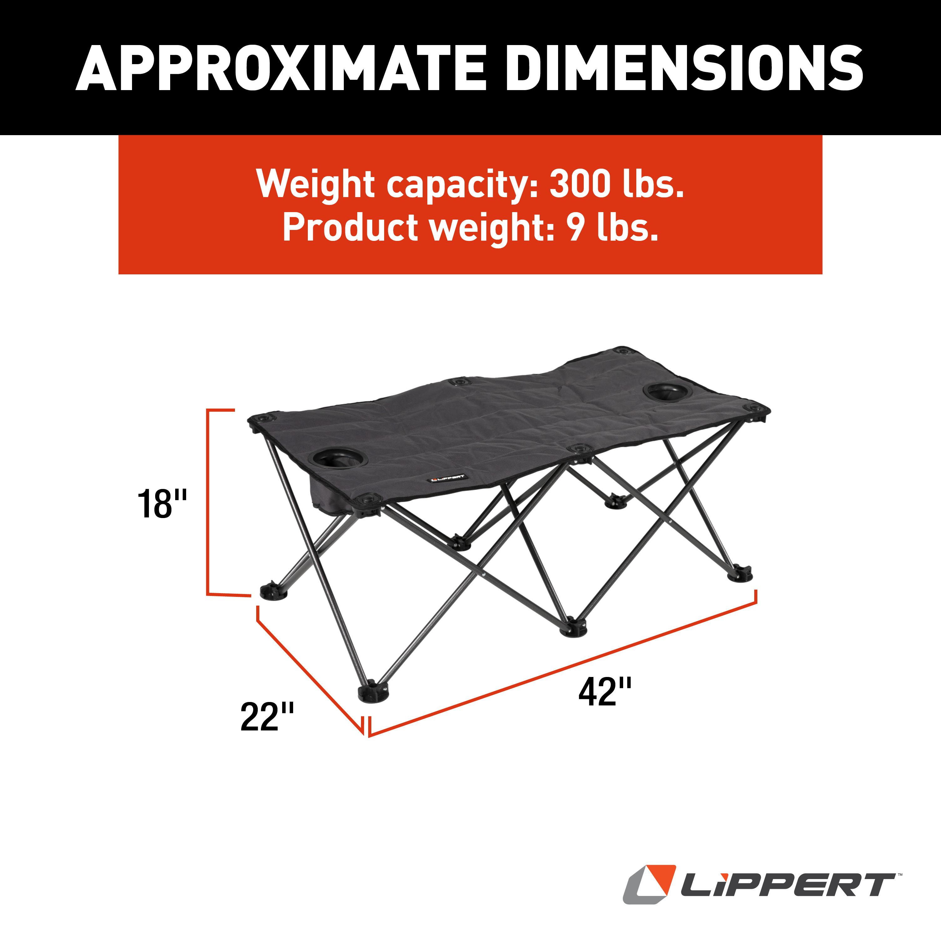 LIPPERT Campfire Ottoman - Dark Grey thumbnail 2