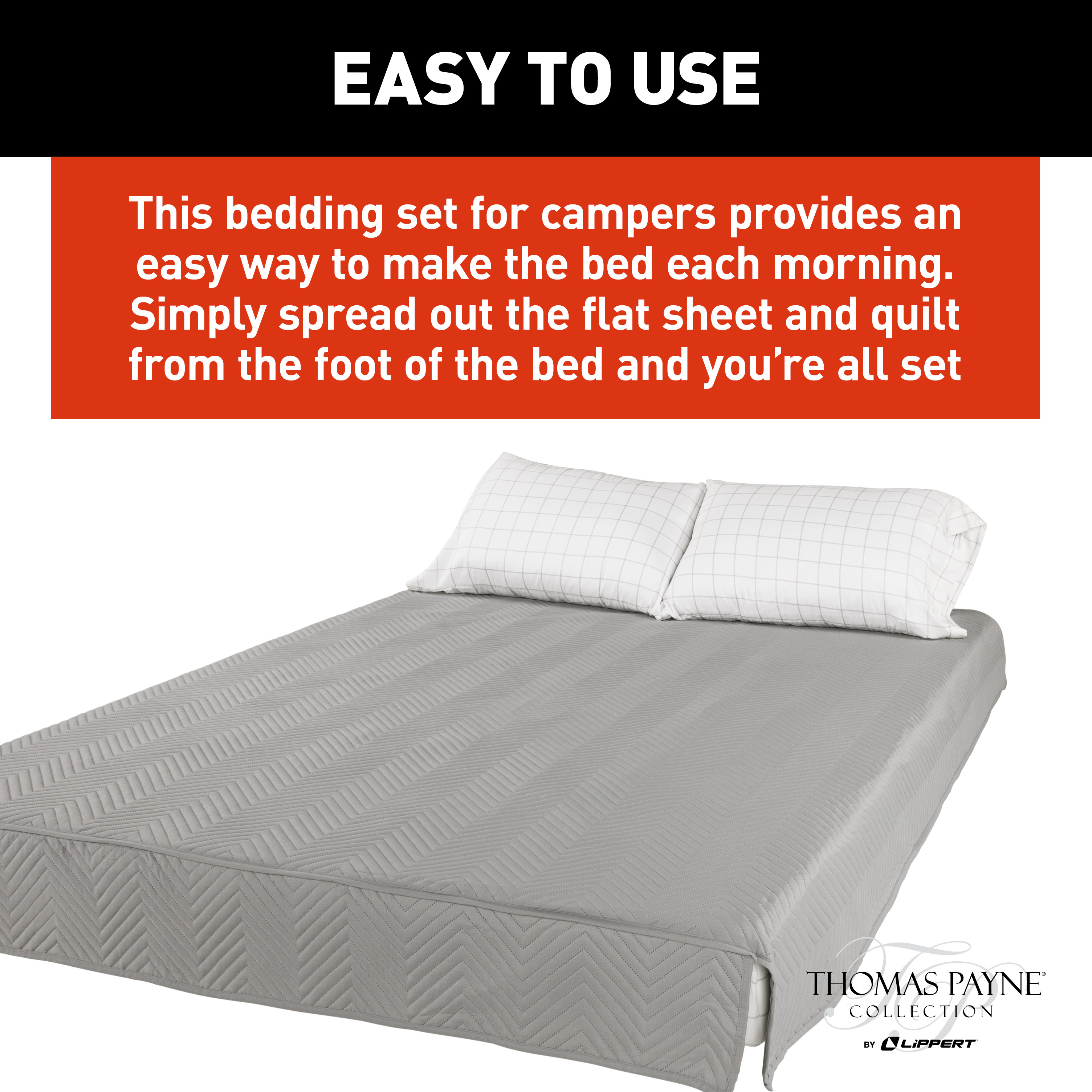 Thomas Payne Easy Zzzs RV Bedding Set - King, Grey #2022107822 thumbnail 6