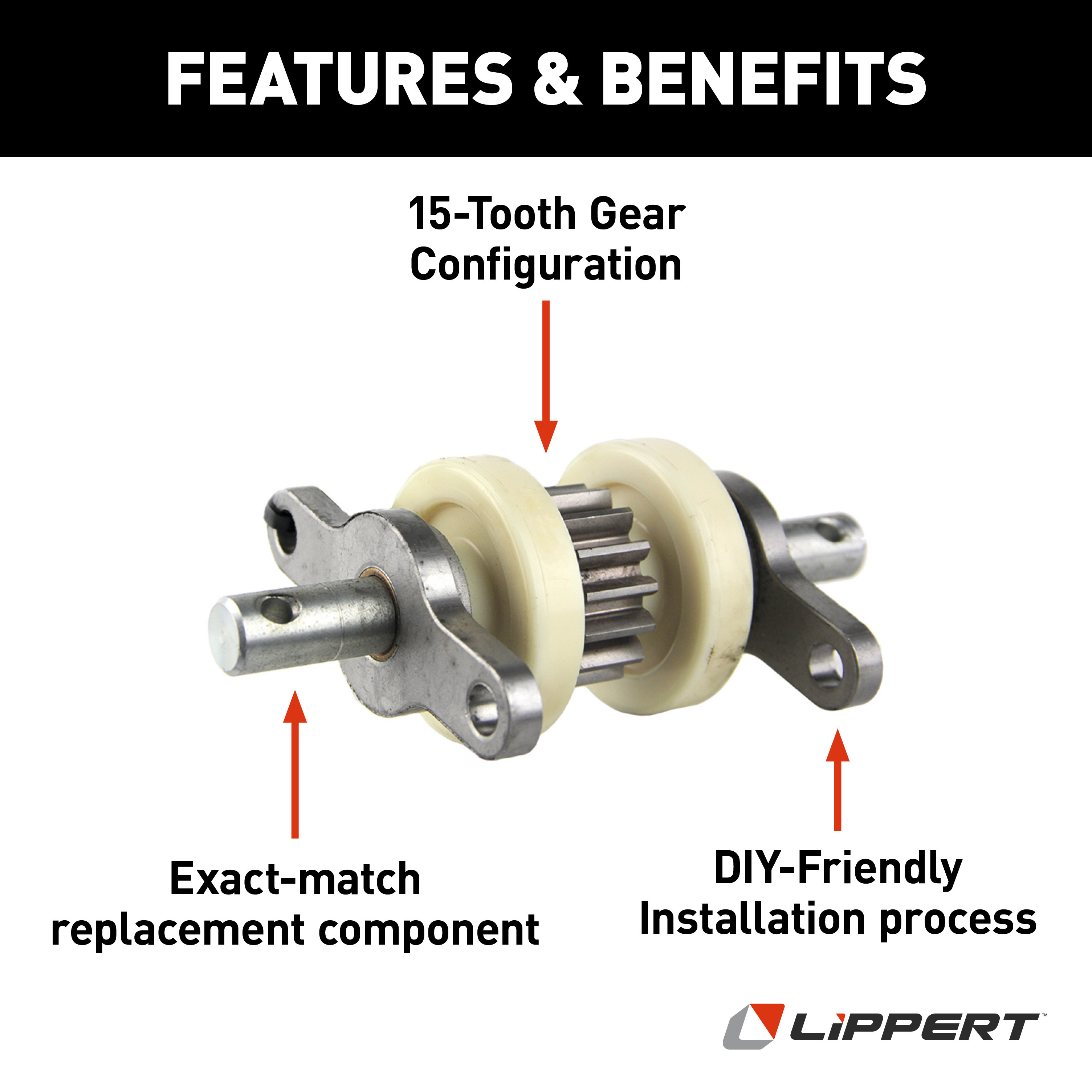 Lippert RV Slide-Out 2.5 x 2.5 Standard Gear Pack #324869 thumbnail 2
