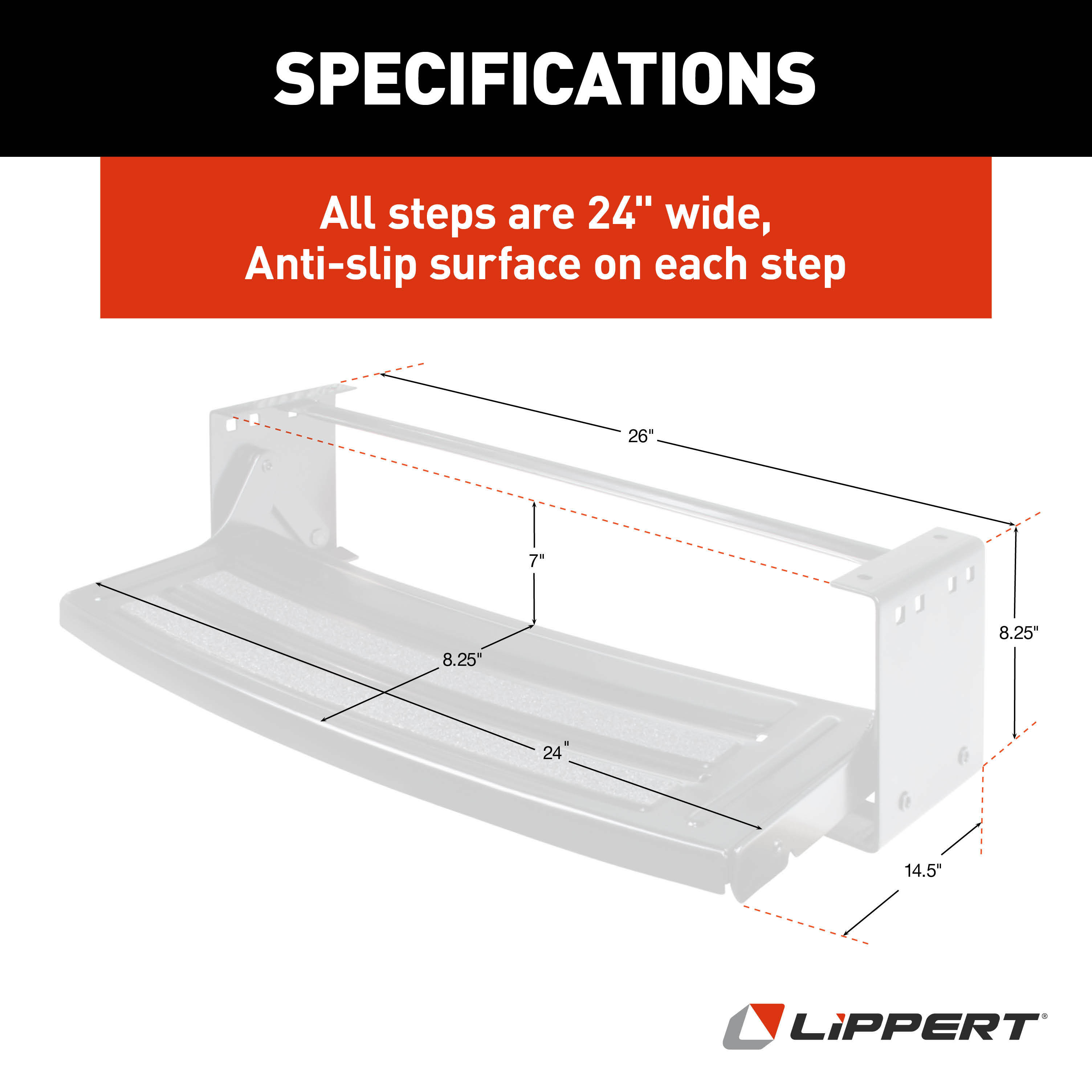 LIPPERT 24" Radius Single Manual Step thumbnail 3