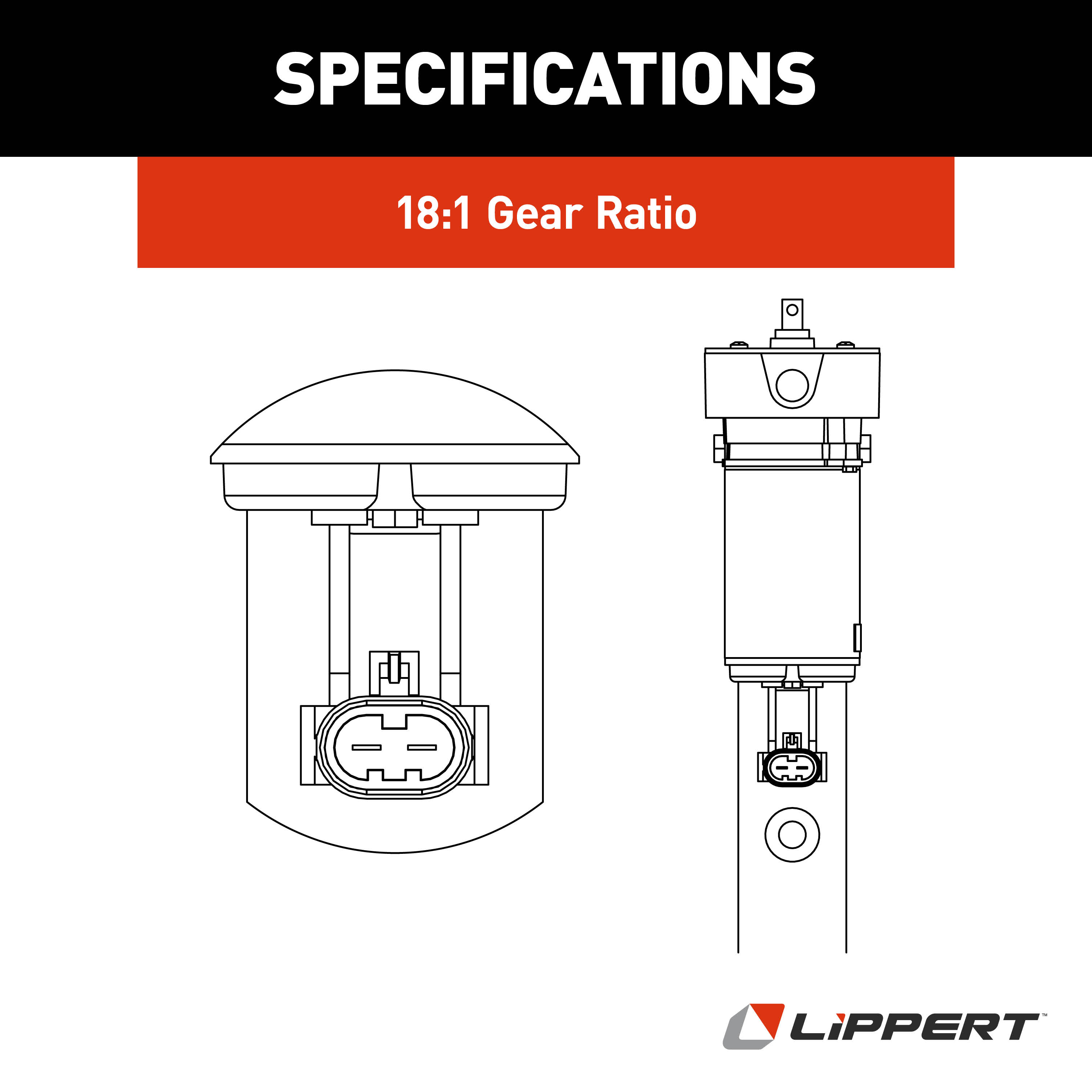 Lippert Replacement Venture 40" High-Speed Actuator with 18:1 Motor #8532-18HT thumbnail 3