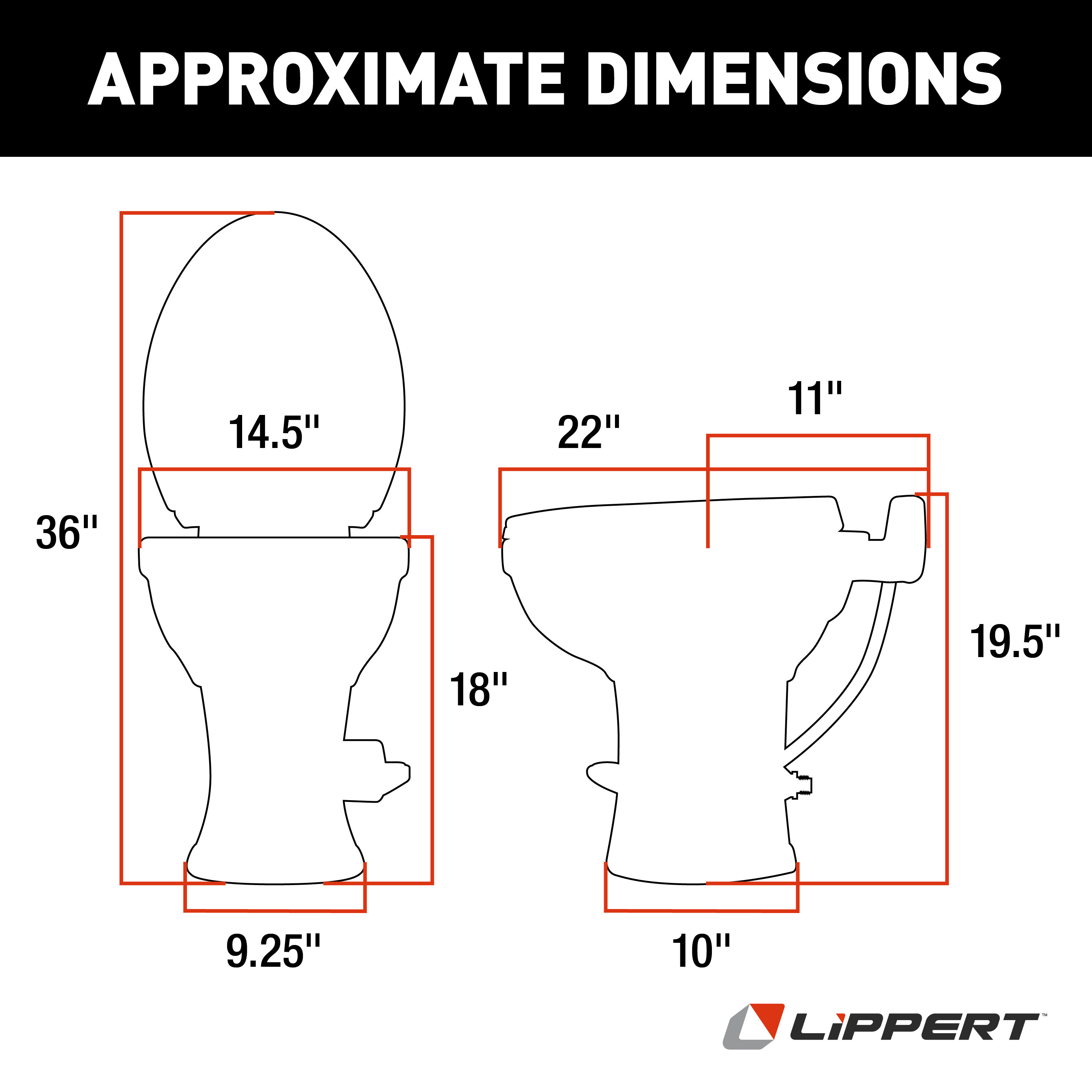 LIPPERT Flow Max RV Toilet -Elongated Ceramic Bowl thumbnail 1