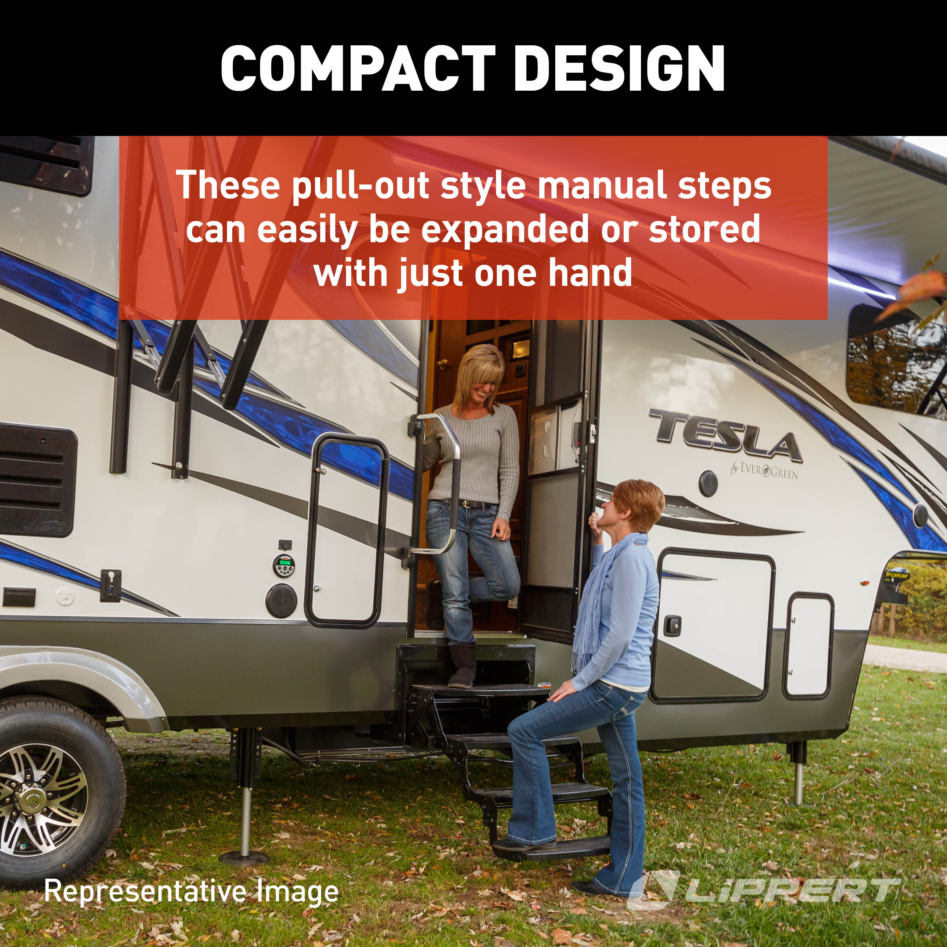 LIPPERT 24" Triple 7" Radius Manual Step thumbnail 2