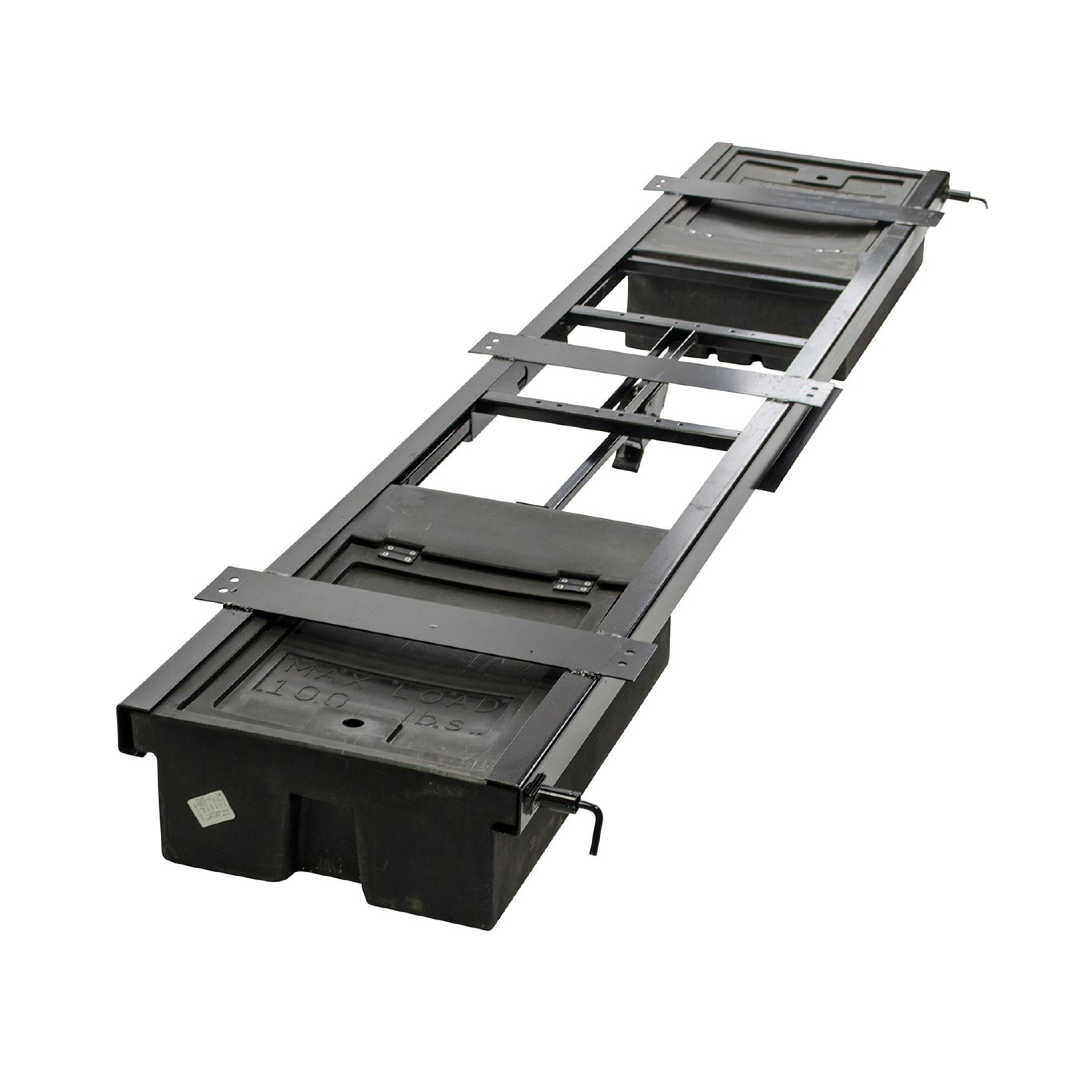 Lippert RV Underchassis Standard Double Bin Storage System with Spare Tire Carrier - 99.5" x 21.5" #125460 thumbnail 1