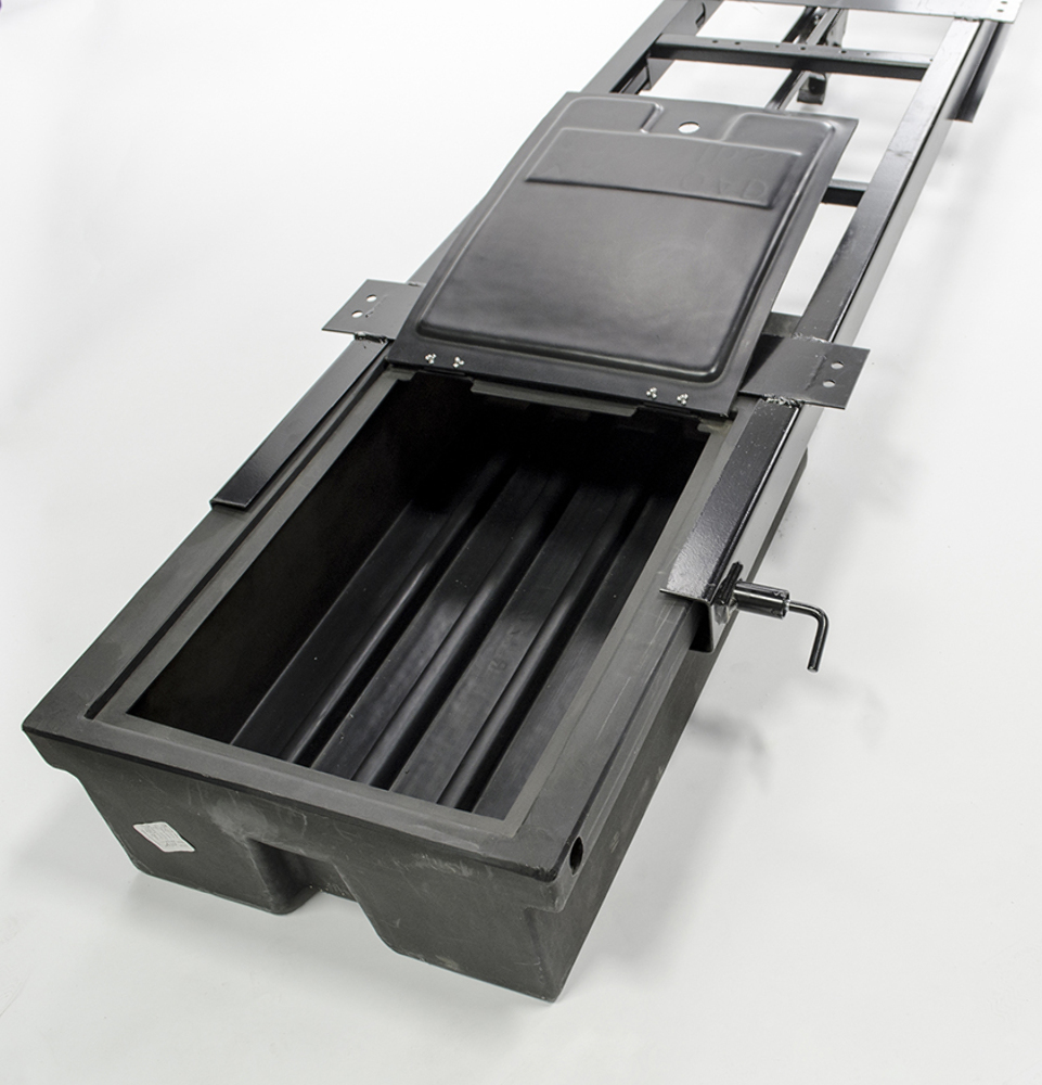 Lippert RV Underchassis Standard Double Bin Storage System with Spare Tire Carrier - 99.5" x 21.5" #125460 thumbnail 5