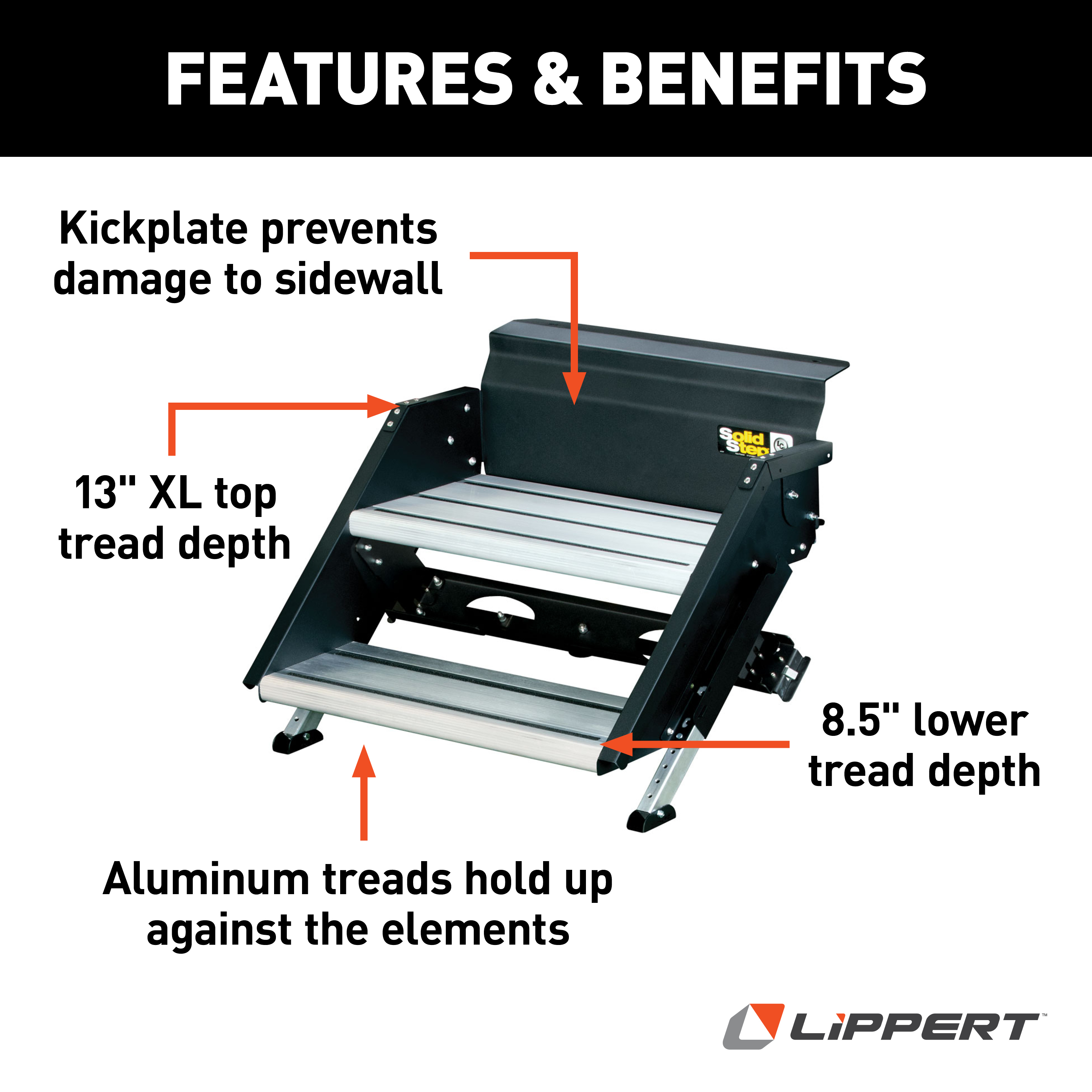 Lippert Solid Step Premium RV Steps - 30" Double thumbnail 2