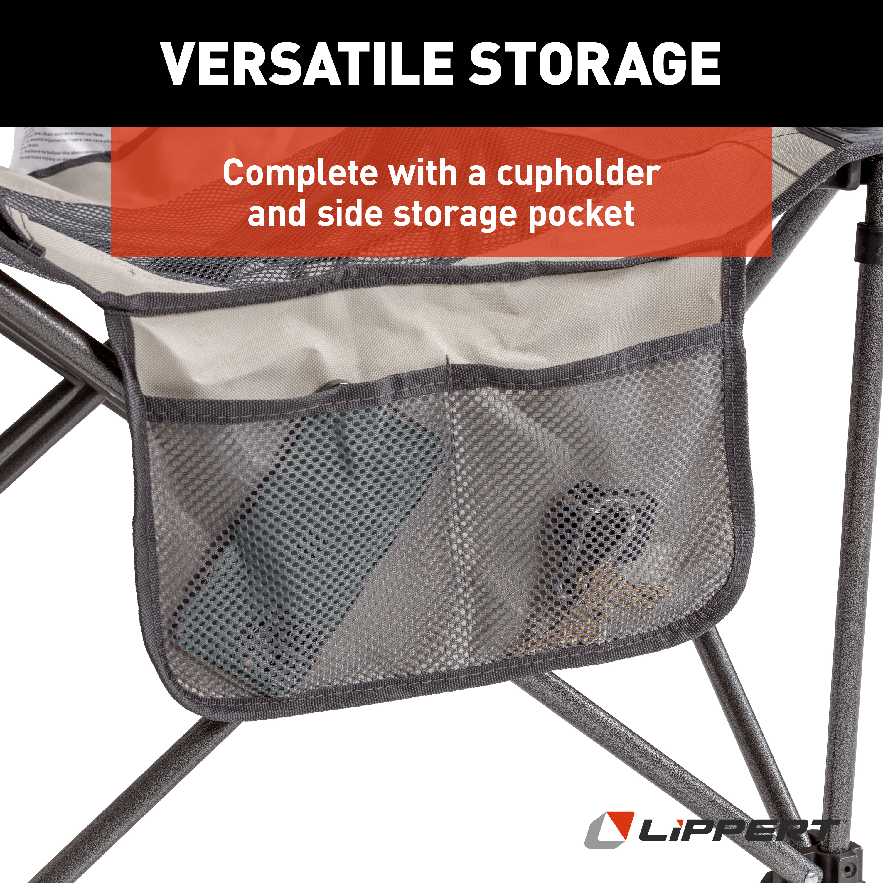 Lippert Sun Soaker Vented Reclining Camping Chair with Footrest - Sand thumbnail 4