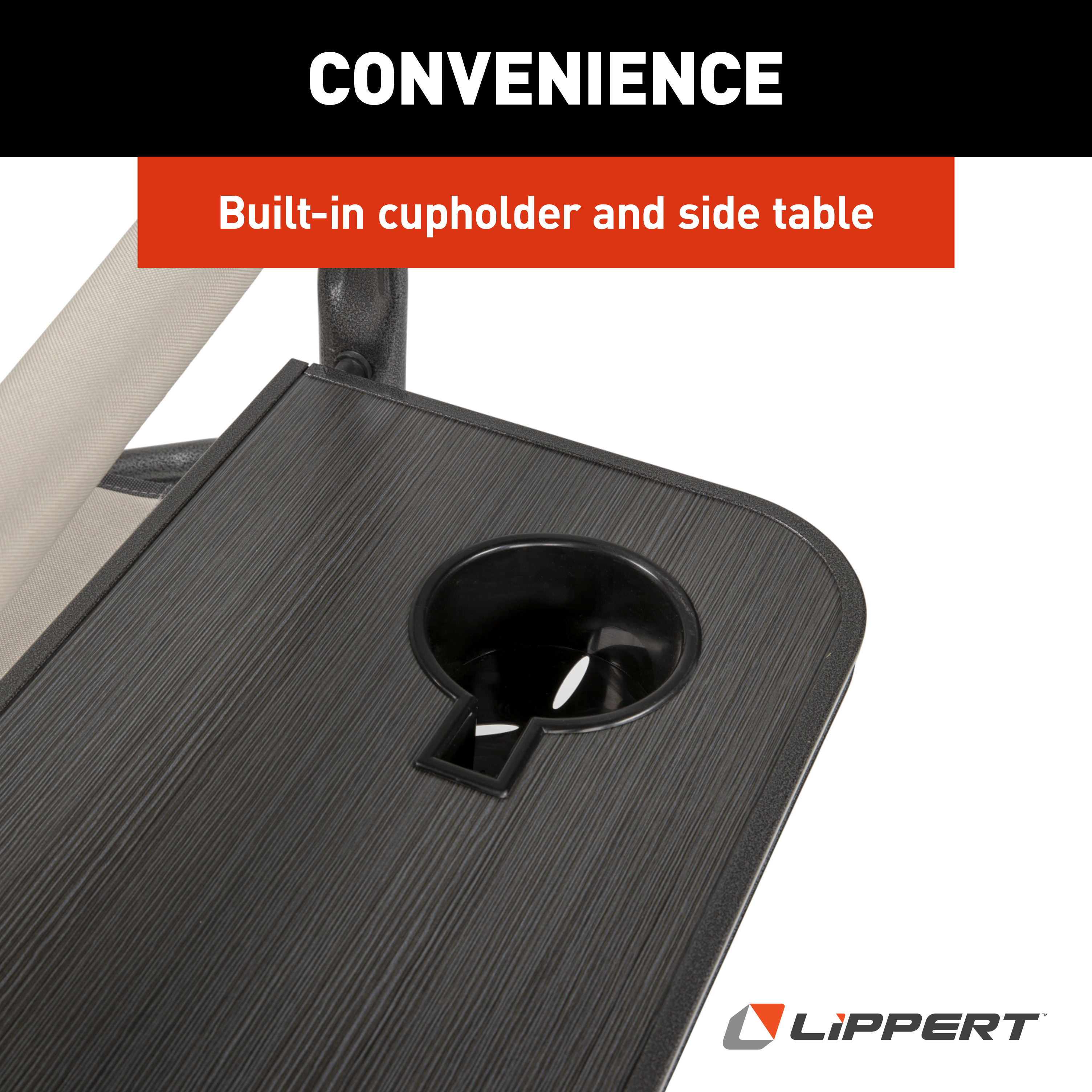 Lippert Scout Plus Director Chair with Side Table - Sand thumbnail 5