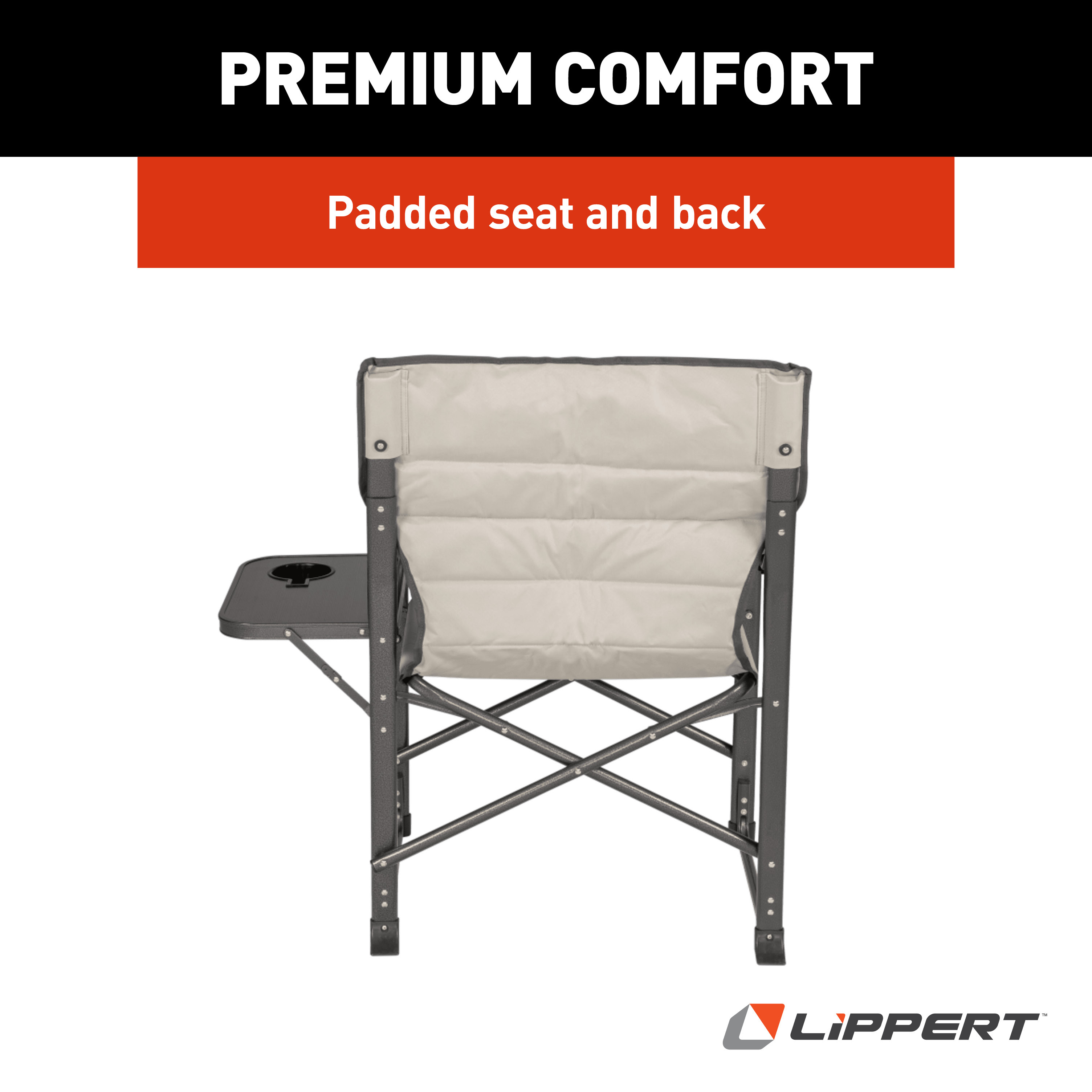 Lippert Scout Plus Director Chair with Side Table - Sand thumbnail 7