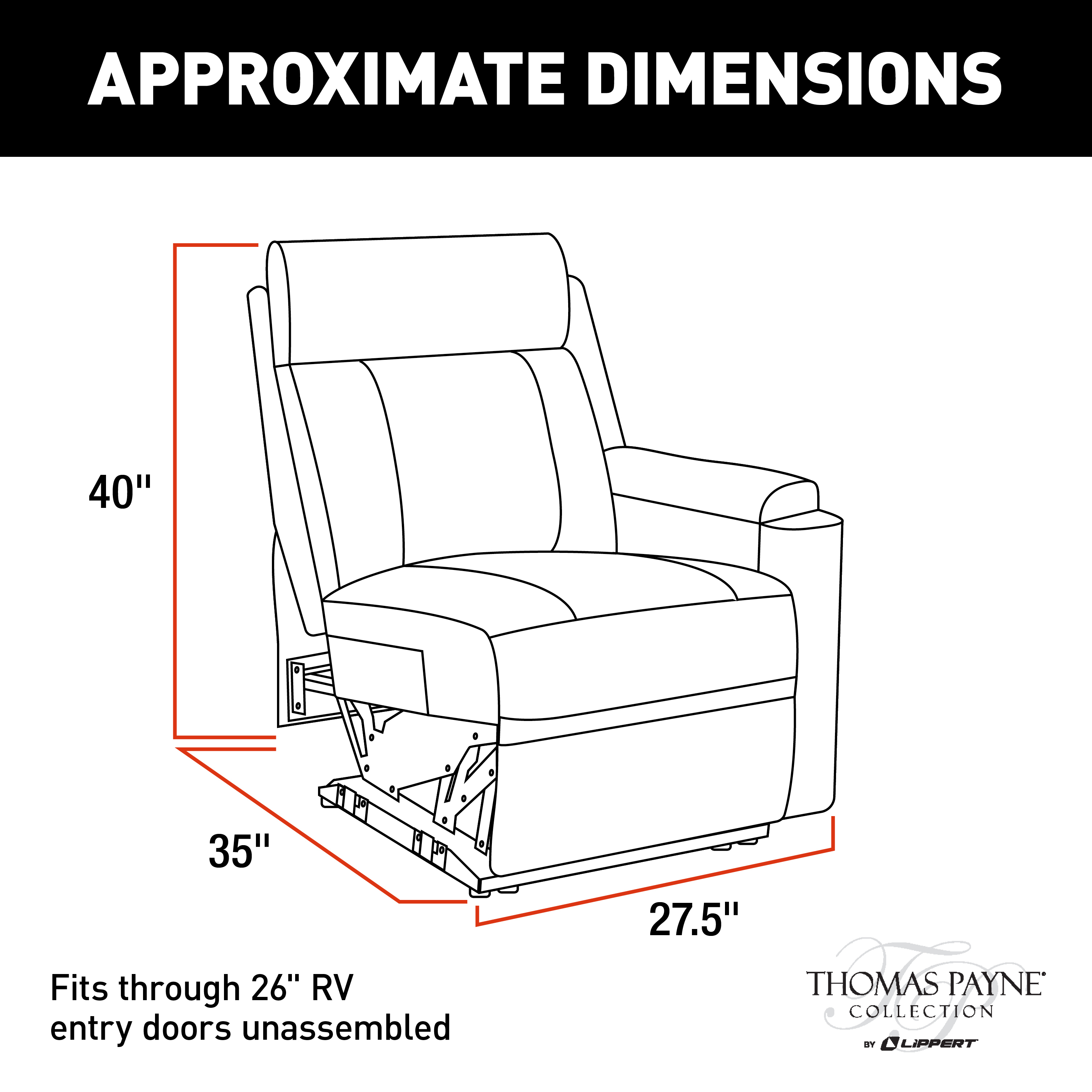 Thomas Payne Heritage Series RV Theater Seating Recliner - Left Hand Configuration, Grummond #2020129286 thumbnail 1