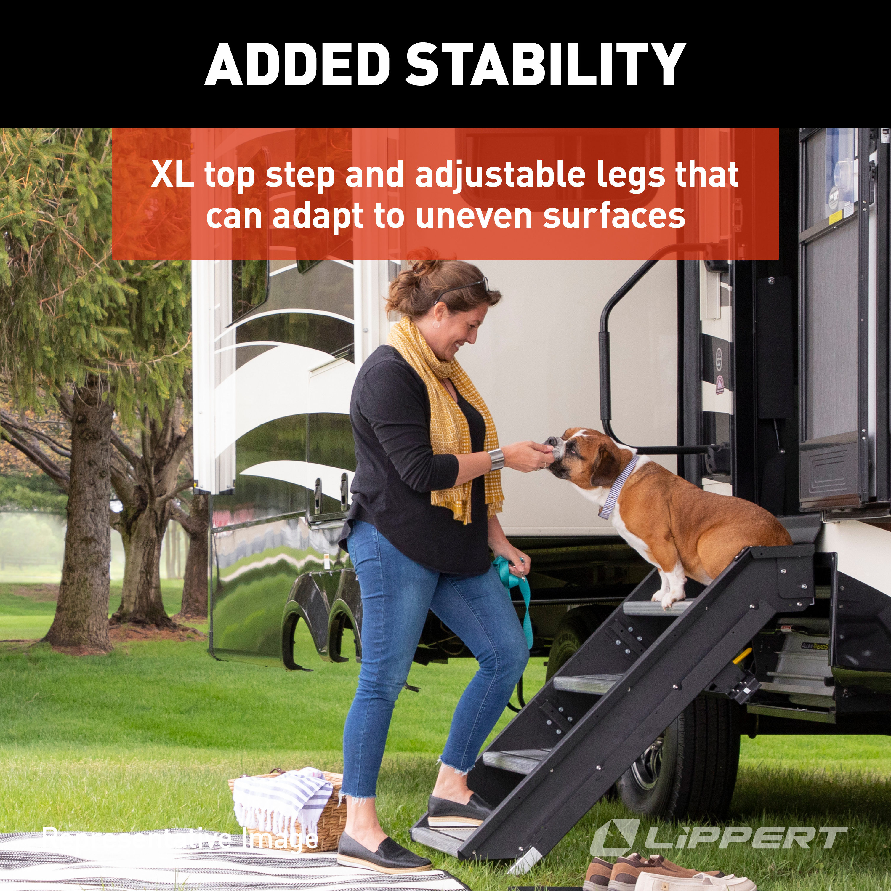 Lippert Solid Step Premium RV Steps - 30" Triple thumbnail 3